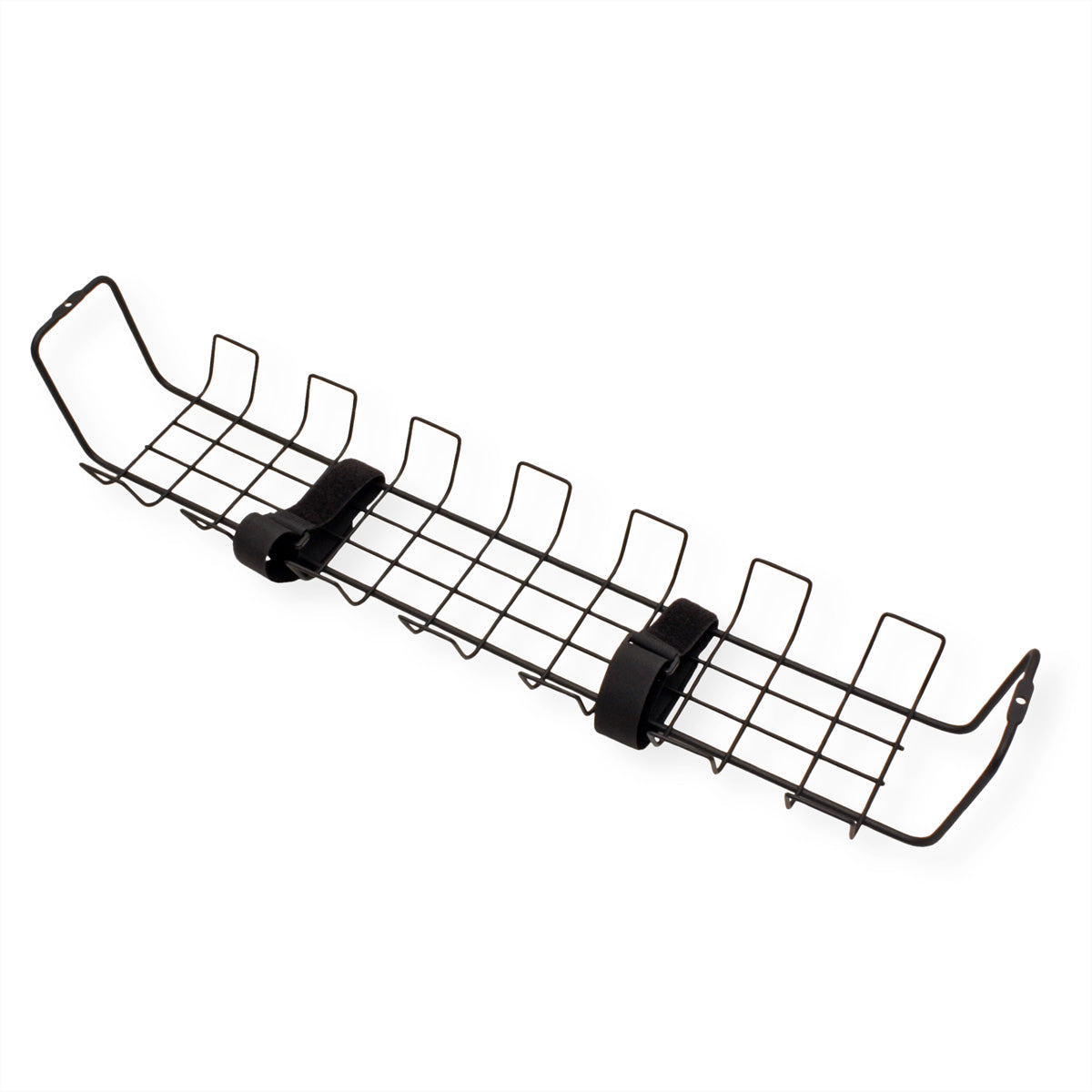 ROLINE Untertisch-Kabelwanne – 600 × 132 × 99 mm – Schwarz, Untertischmontage, 2 Stk.