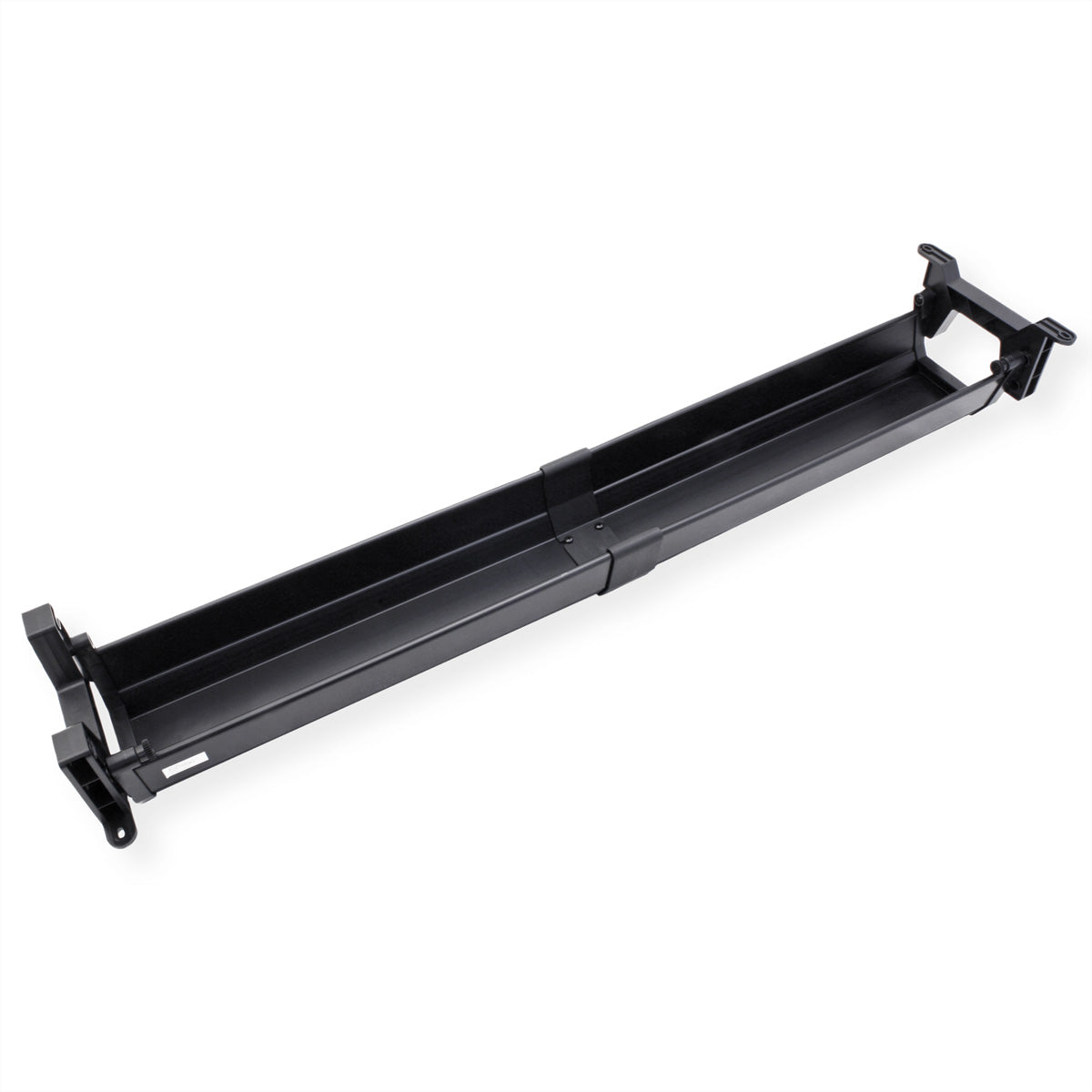 ROLINE Easy2Open Untertisch-Kabelwanne – 182 × 858 × 118 mm – ABS – Schwarz, 2er-Pack, Traglast 5 kg