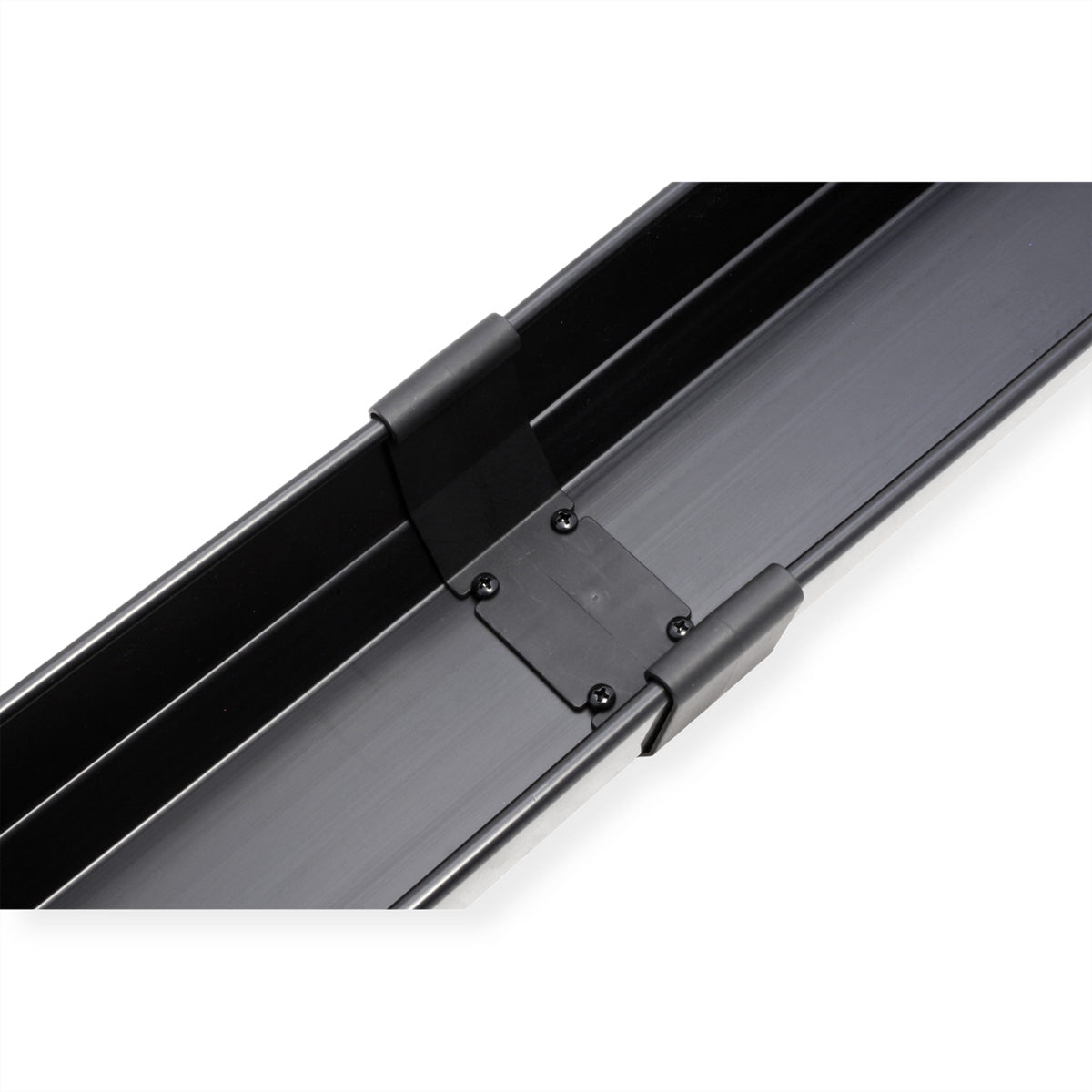 ROLINE Easy2Open Untertisch-Kabelwanne – 182 × 858 × 118 mm – ABS – Schwarz, 2er-Pack, Traglast 5 kg