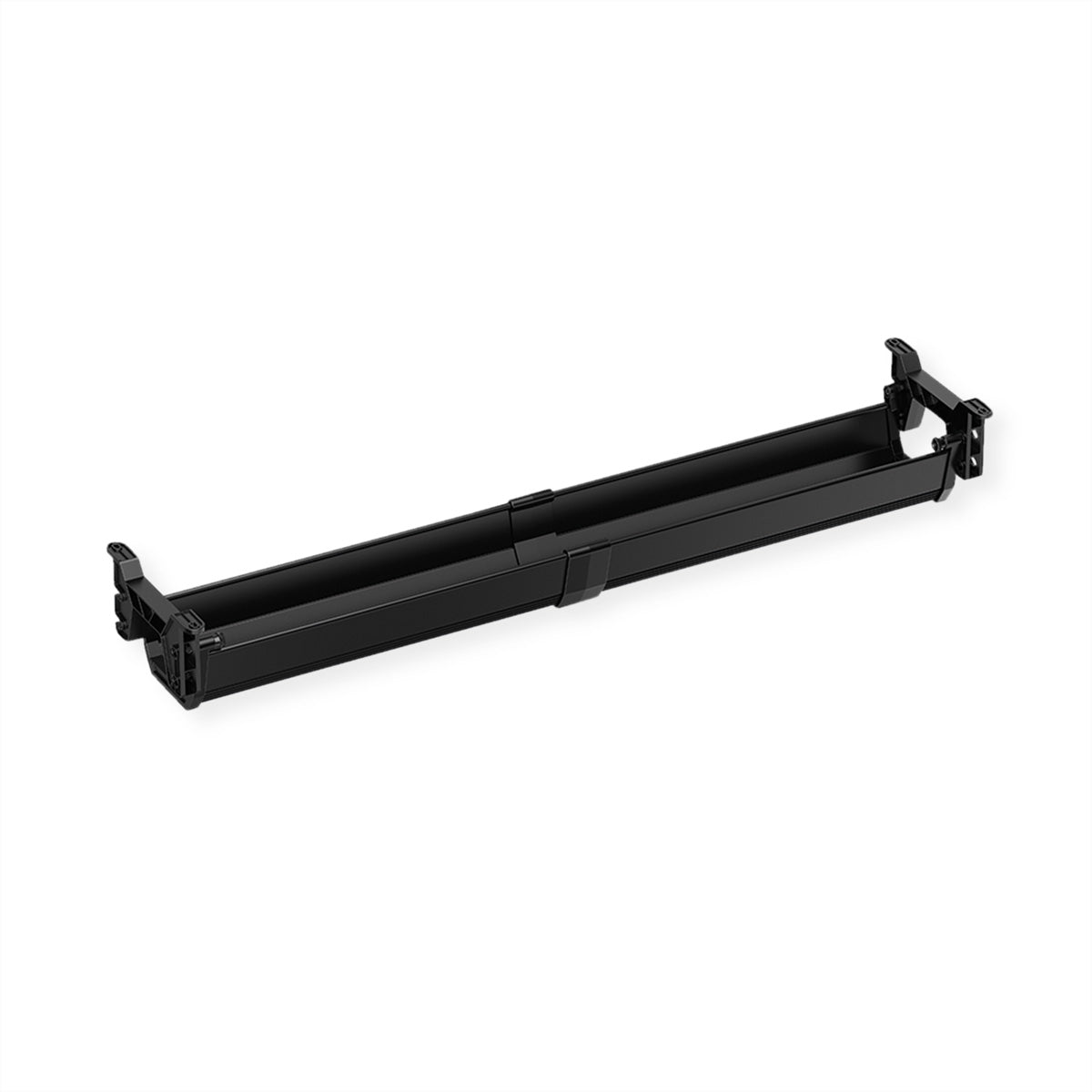 ROLINE Easy2Open Untertisch-Kabelwanne – 182 × 858 × 118 mm – ABS – Schwarz, 2er-Pack, Traglast 5 kg