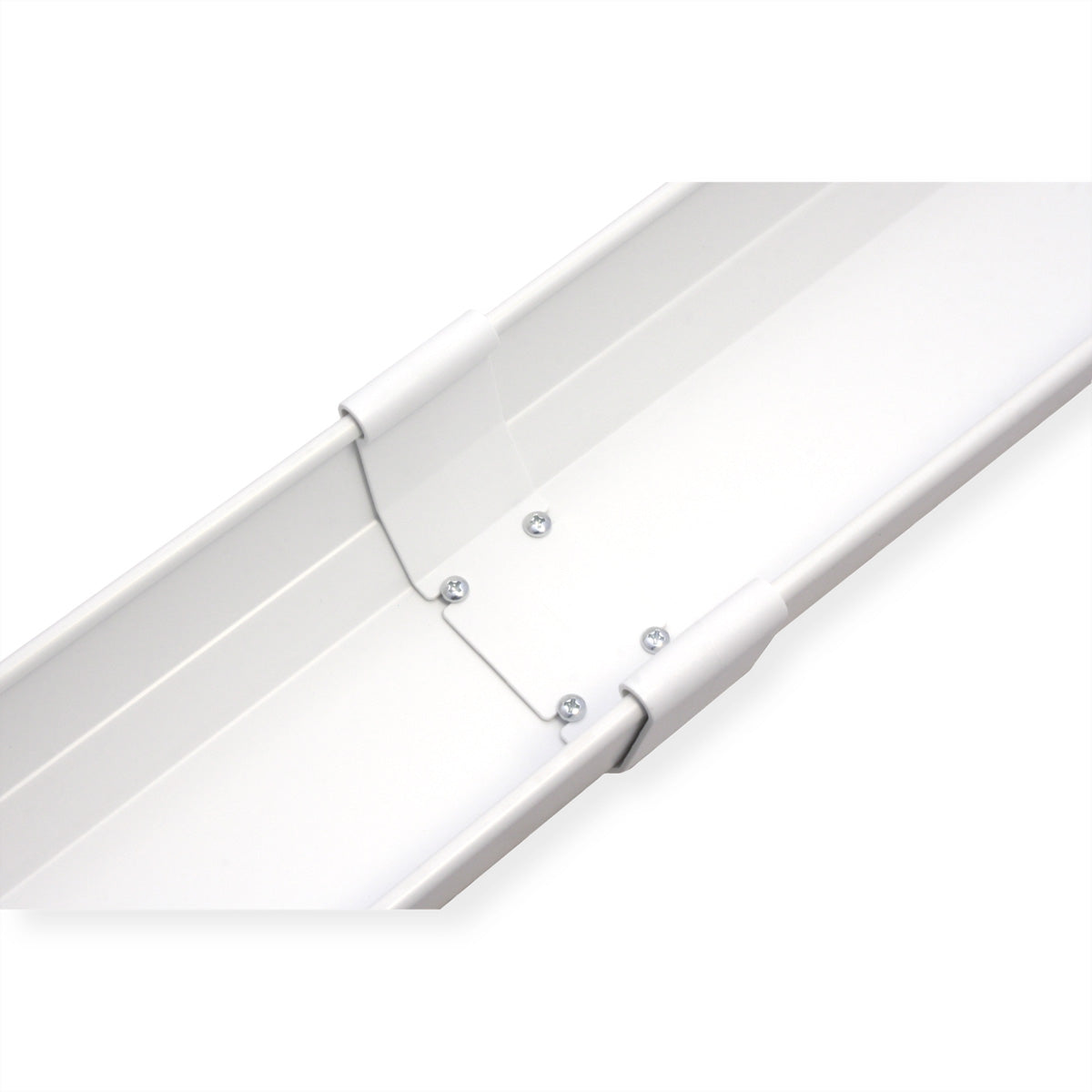 ROLINE Easy2Open Untertisch-Kabelwanne – 182 × 858 × 118 mm – ABS – Weiss, Untertischmontage, 5 kg Traglast