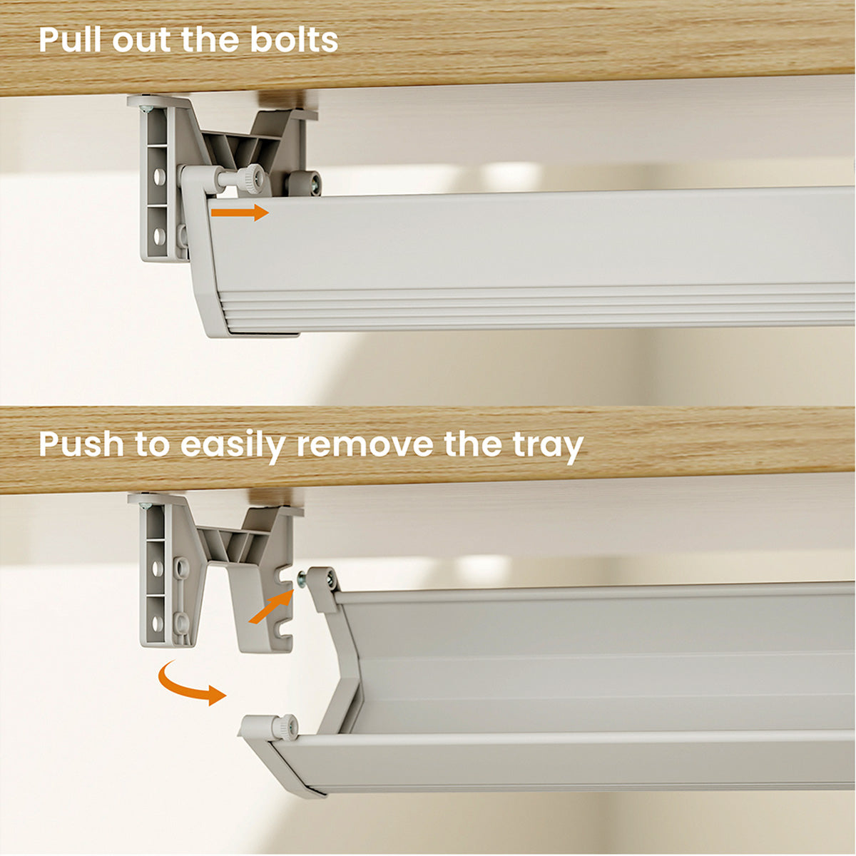 ROLINE Easy2Open Untertisch-Kabelwanne – 182 × 858 × 118 mm – ABS – Weiss, Untertischmontage, 5 kg Traglast
