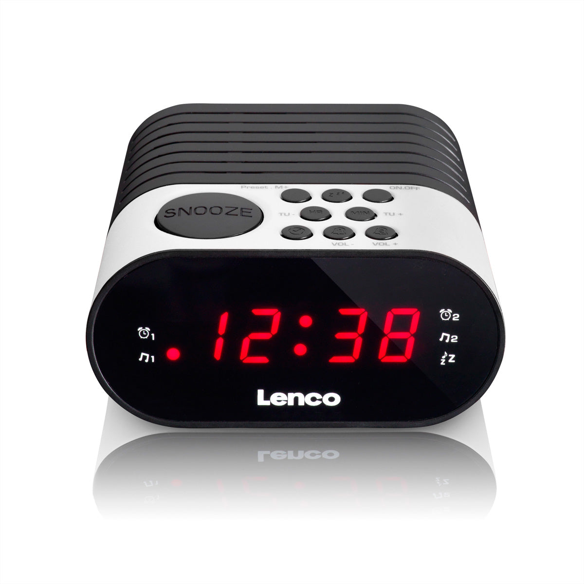 Lenco CR-07 – UKW Radiowecker, 2 Weckzeiten – Weiss
