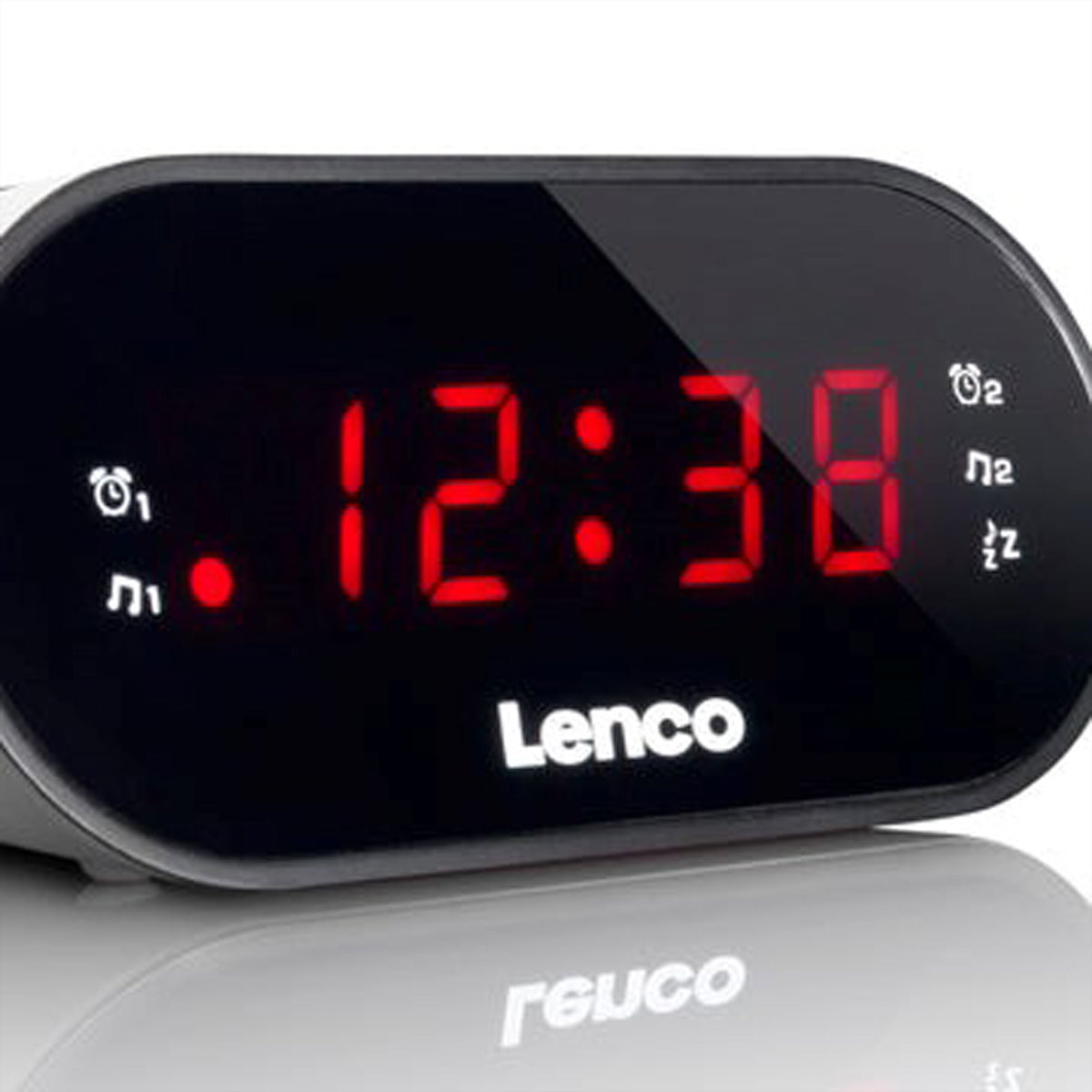 Lenco CR-07 – UKW Radiowecker, 2 Weckzeiten – Weiss