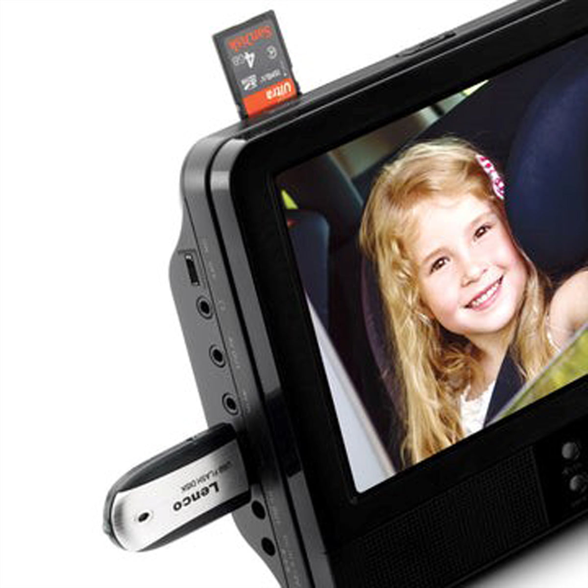 Lenco DVP-939 – 2× 9" Tragbarer DVD-Player, Dual-Screen, 800×480 Pixel, SD/USB, 2 h Akku, Schwarz