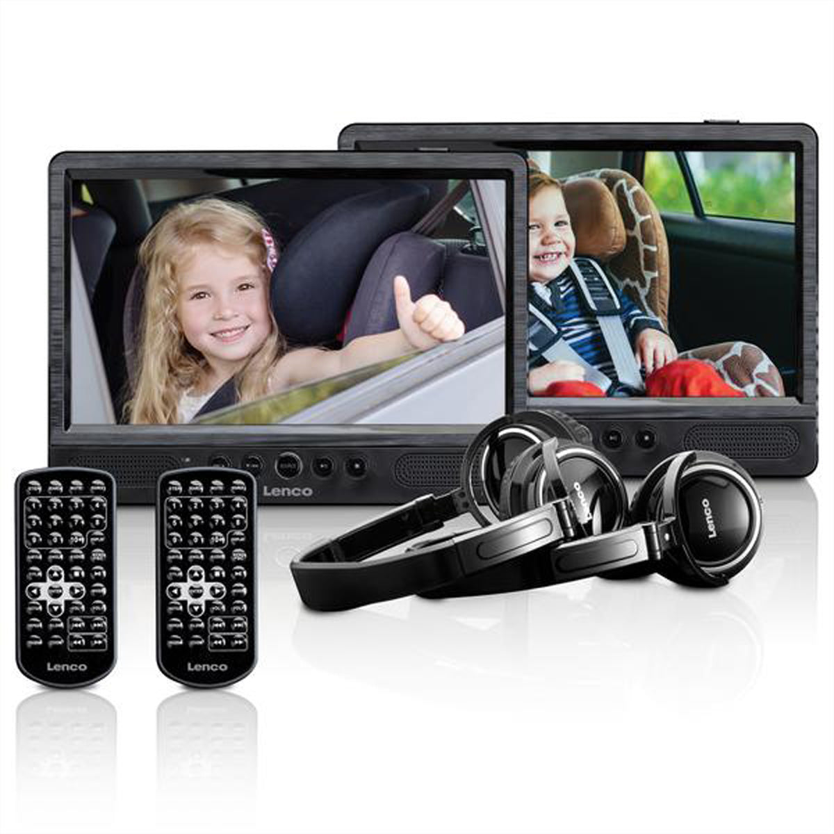 Lenco DVP-1045 – 10" tragbarer DVD-Player, TFT, 1024×600 Pixel, USB, SD, 2× Lautsprecher – Schwarz