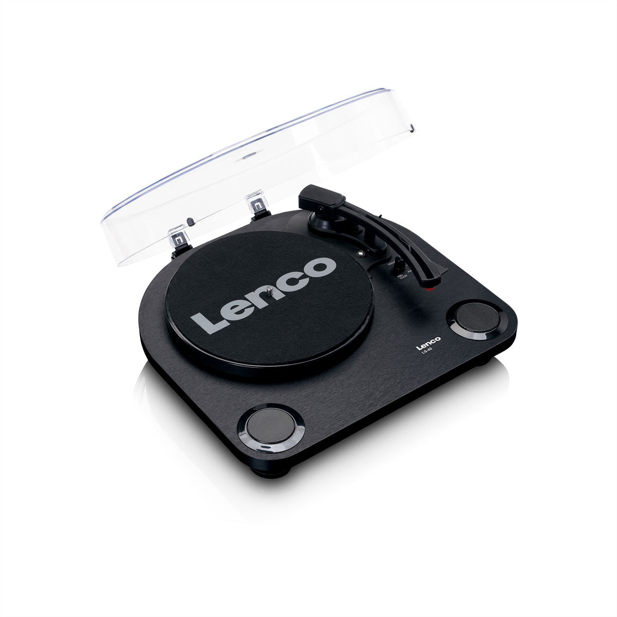 Lenco LS-40BK – Plattenspieler (Riemenantrieb, halbautomatisch), 33⅓/45 U/min – Schwarz