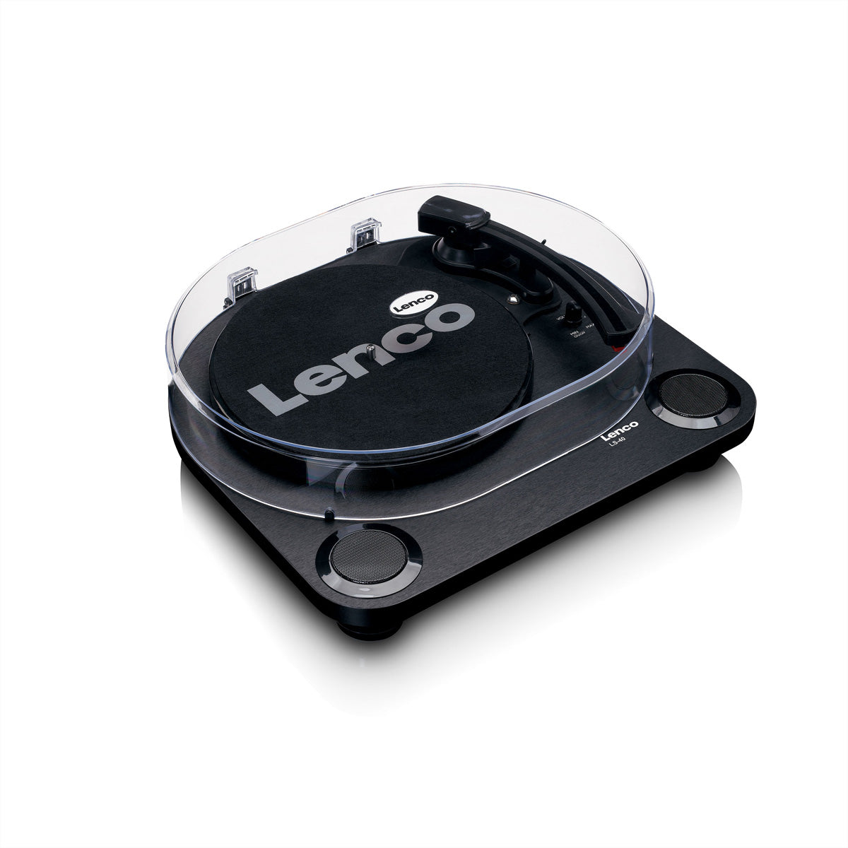 Lenco LS-40BK – Plattenspieler (Riemenantrieb, halbautomatisch), 33⅓/45 U/min – Schwarz