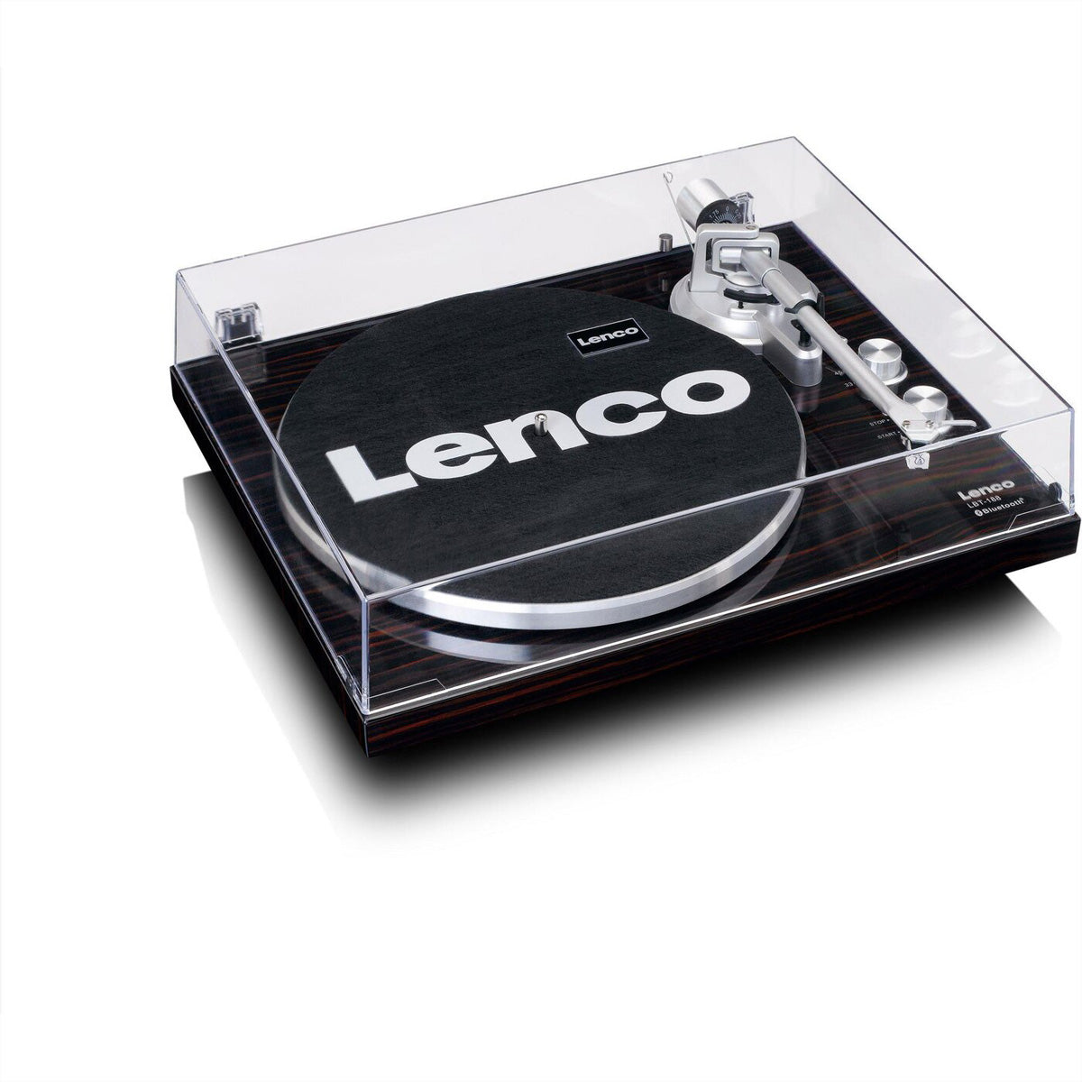 Lenco LBT-188 – Plattenspieler (Riemenantrieb), Bluetooth, Phono-Vorverstärker, 33⅓/45 U/min – Walnuss