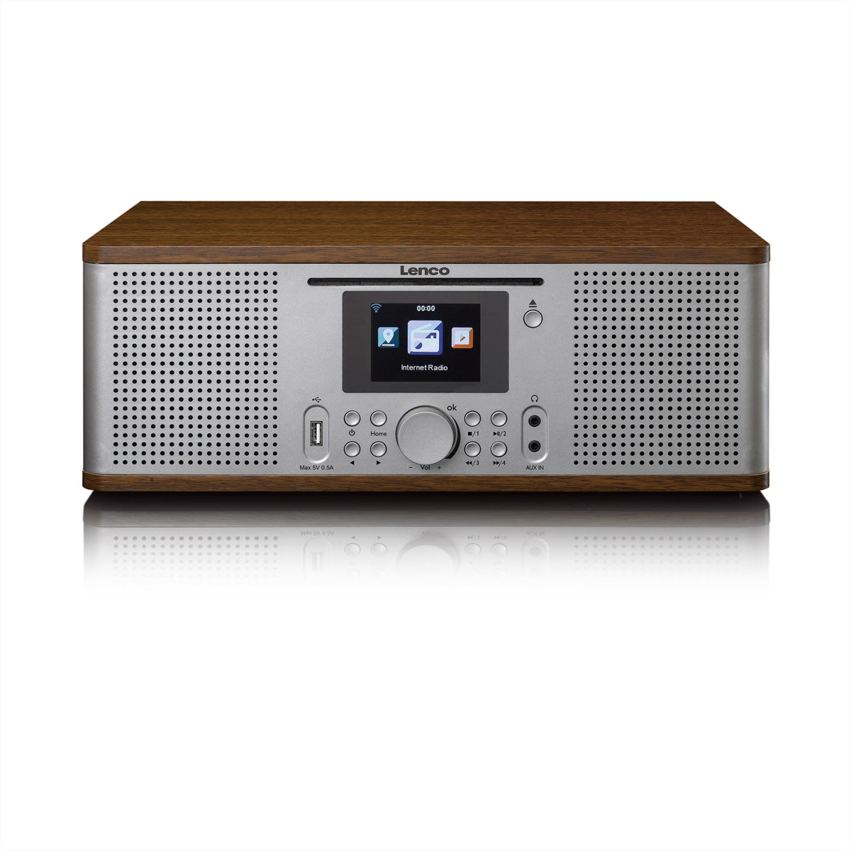 Lenco DIR-270 – Internetradio, DAB+/UKW, Bluetooth, WLAN – Nussbaum