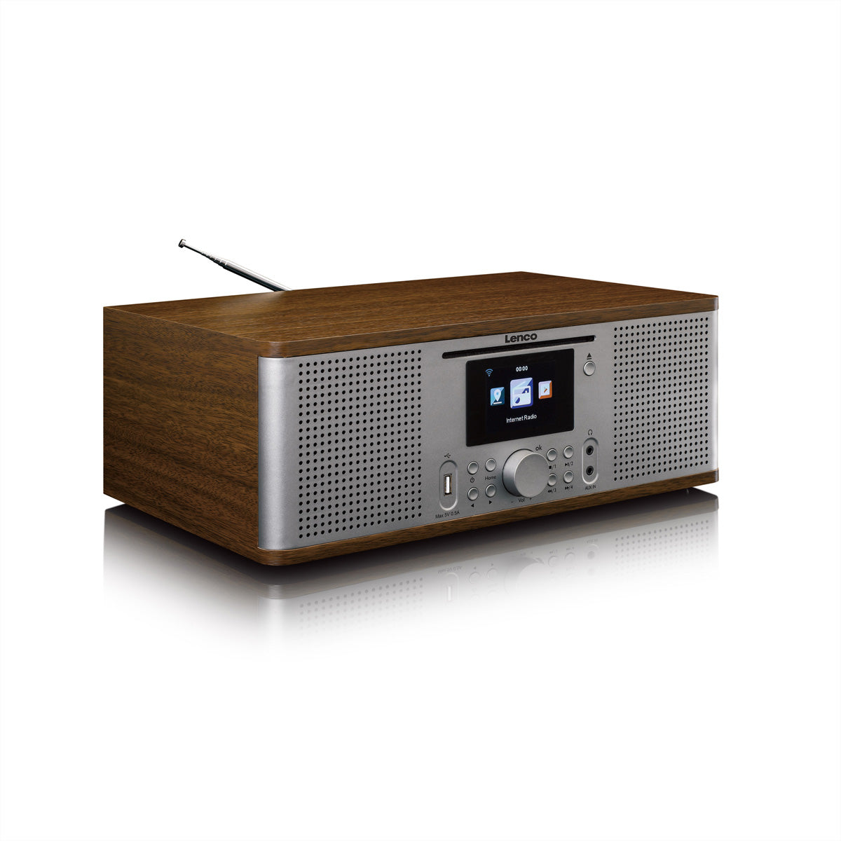 Lenco DIR-270 – Internetradio, DAB+/UKW, Bluetooth, WLAN – Nussbaum