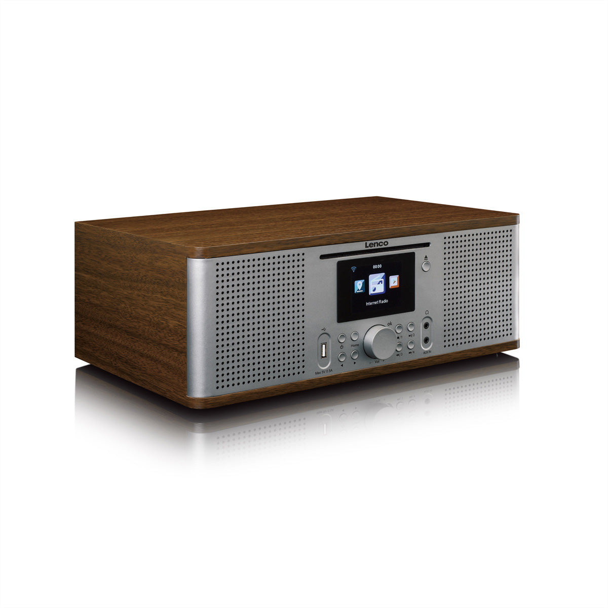 Lenco DIR-270 – Internetradio, DAB+/UKW, Bluetooth, WLAN – Nussbaum