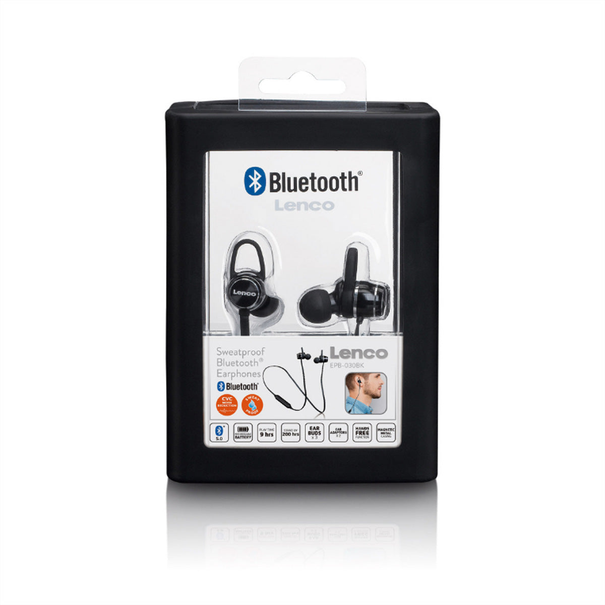 Lenco EPB-030BK In-Ear Kopfhörer – Stereo, BT 5.0, Schwarz