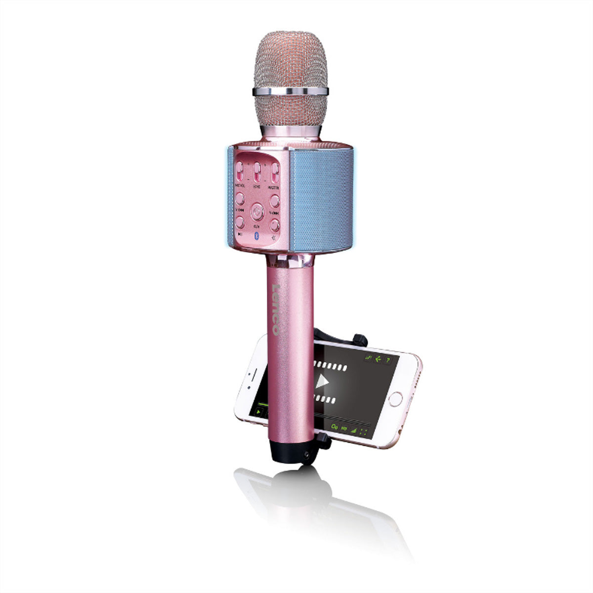 Lenco BMC-090 Tischmikrofon – Bluetooth, 3,5 mm Klinke, USB-A, Kabellos, Roségold
