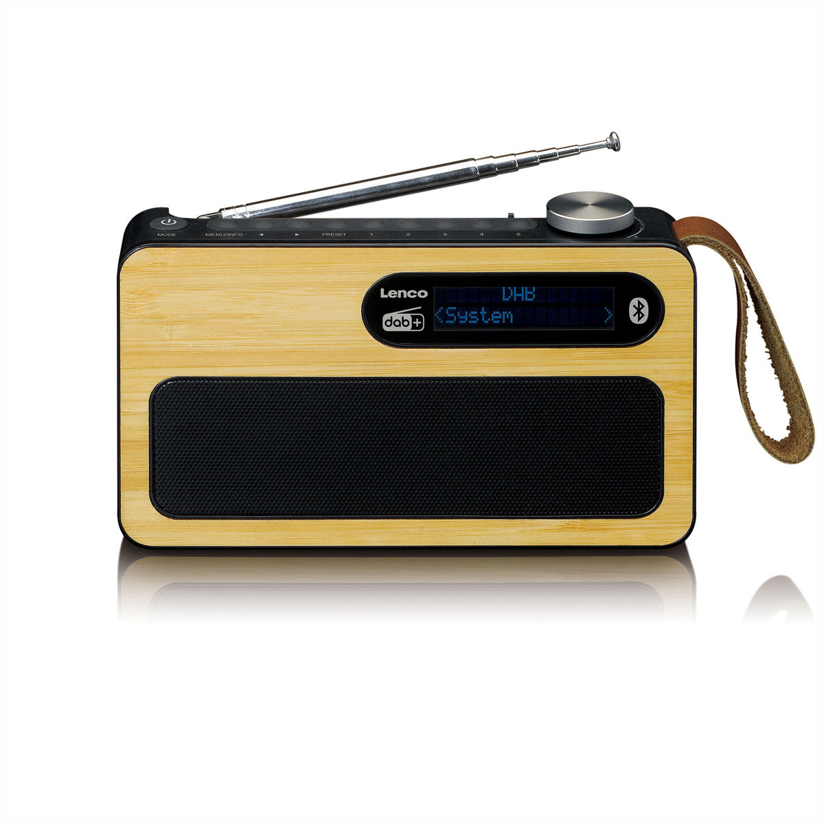 Lenco PDR-040 – DAB+/UKW-Tischradio, Bluetooth – Bambus/Schwarz