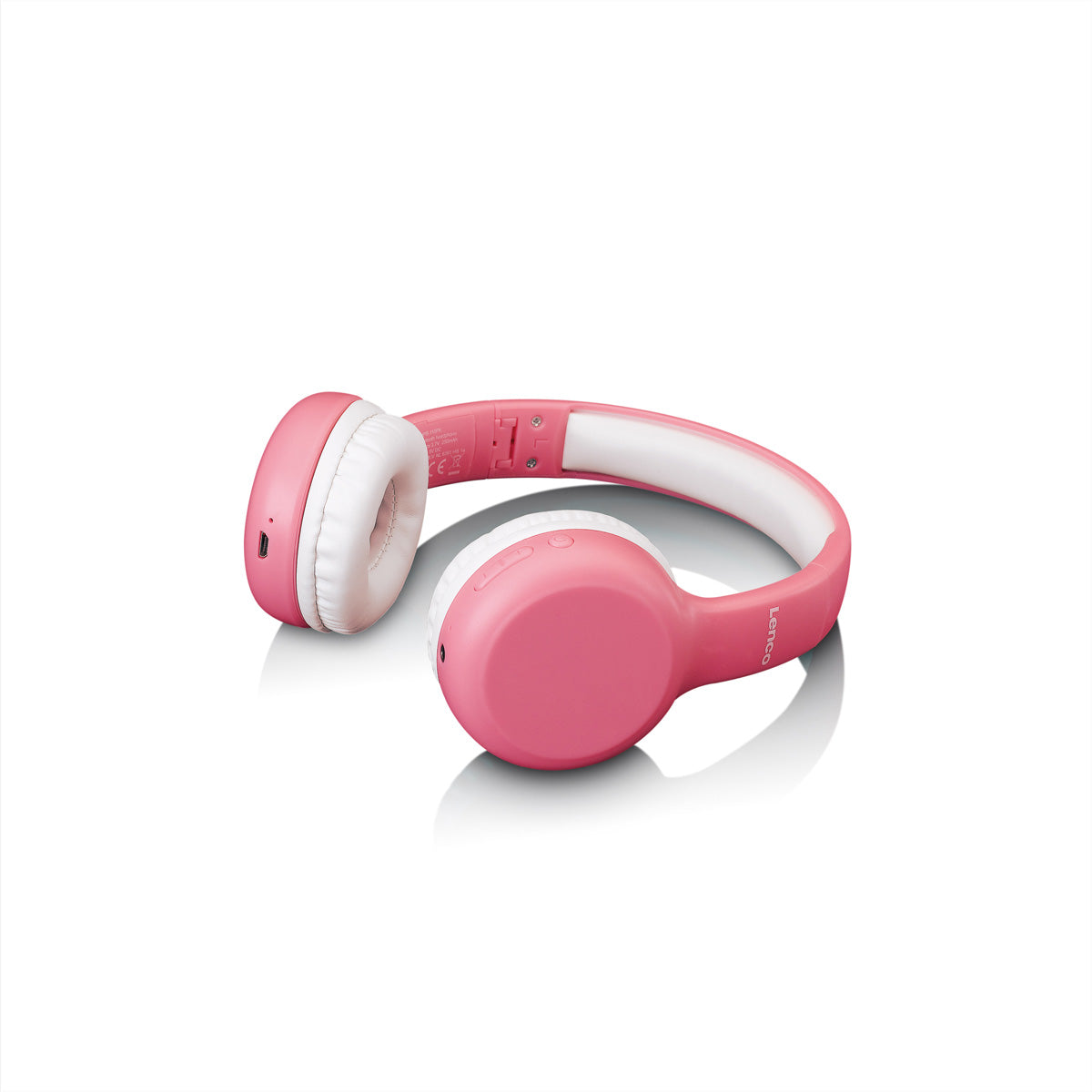 Lenco HPB-110 Kinderkopfhörer – Over-Ear, Stereo, Kabel + BT, 3,5 mm Klinke, 85 dB Lautstärke-Limit, Pink