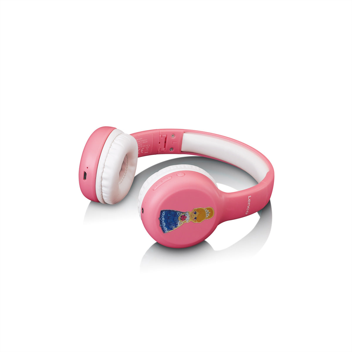 Lenco HPB-110 Kinderkopfhörer – Over-Ear, Stereo, Kabel + BT, 3,5 mm Klinke, 85 dB Lautstärke-Limit, Pink