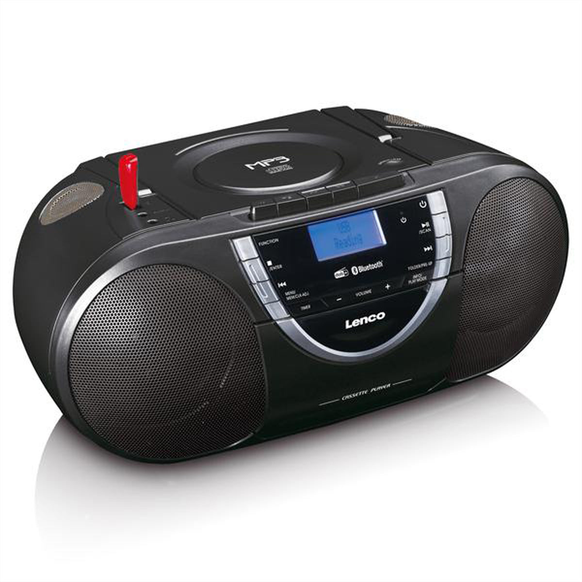 Lenco SCD-6900 – CD-Boombox, DAB+/UKW, Bluetooth, Kassette, USB, AUX – Schwarz