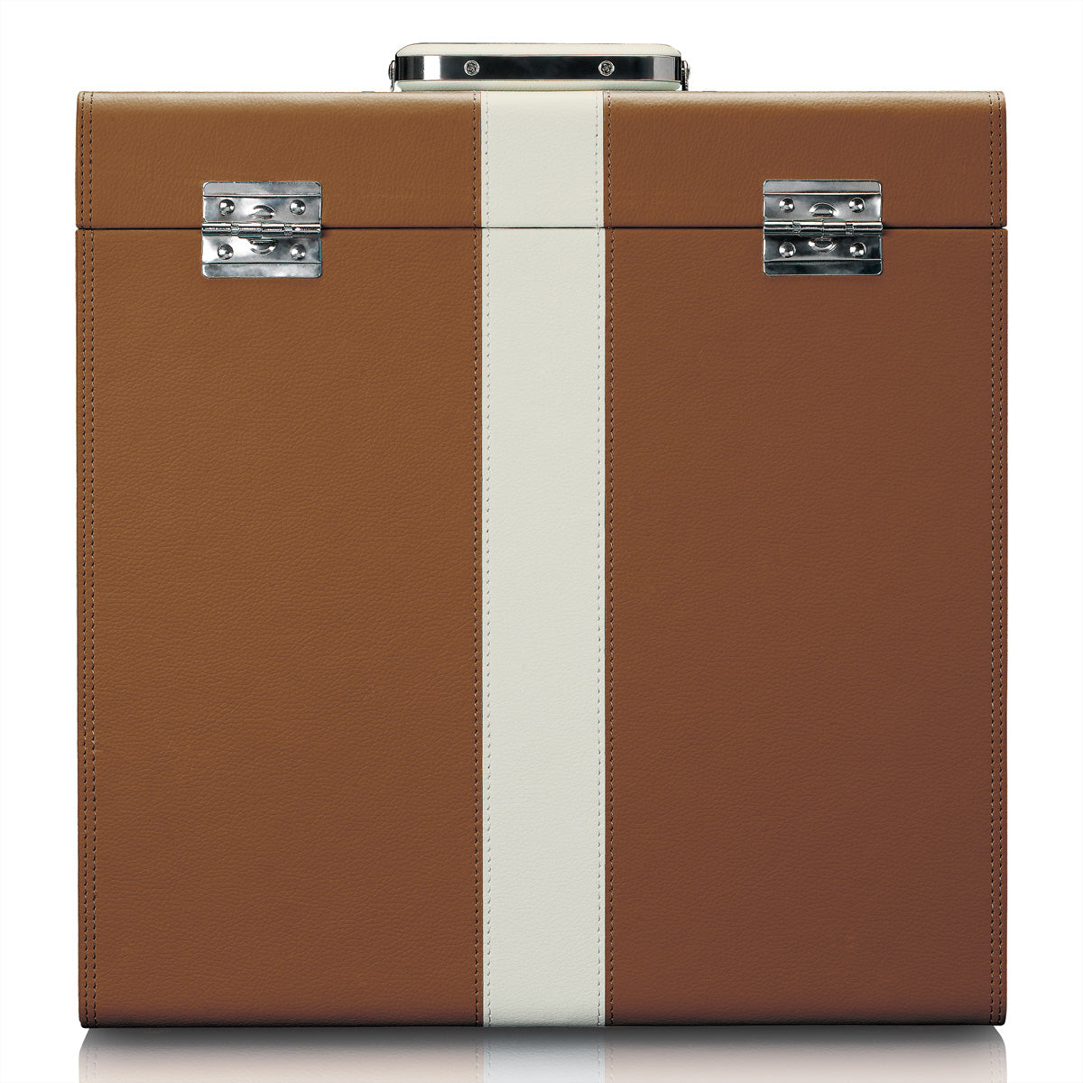 Lenco TTA-301 – Schallplattenkoffer – für bis zu 30 Schallplatten – Kunstleder, Samt Innen – Braun