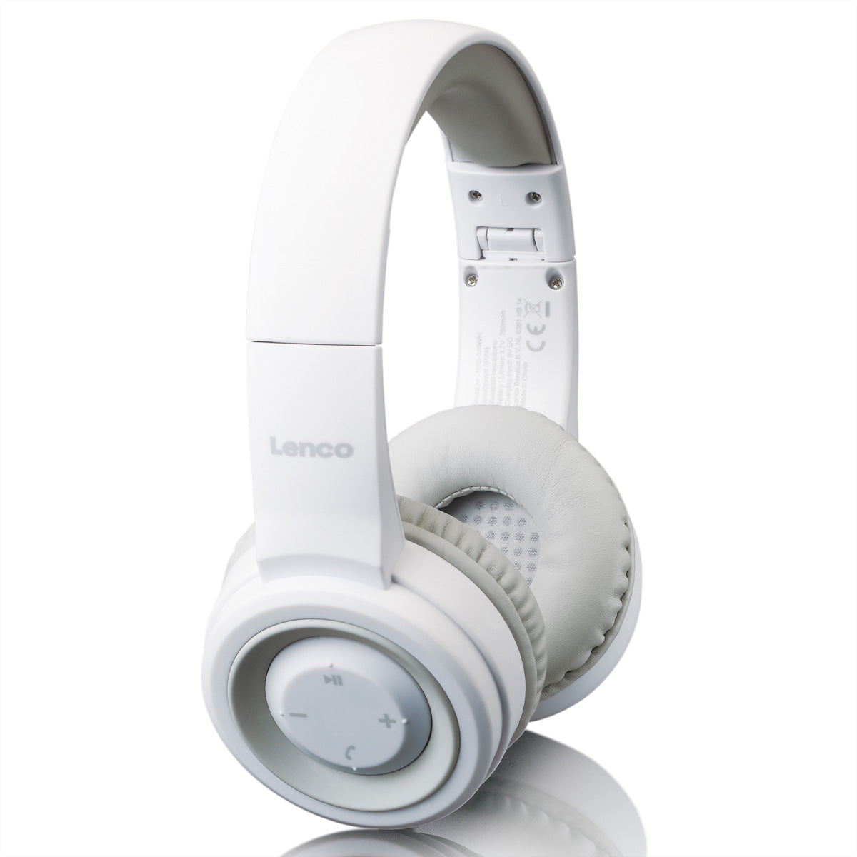 Lenco HPB-330 On-Ear Kopfhörer – Stereo, Kabel + BT, 3,5 mm Klinke, Weiss, BT 5.0