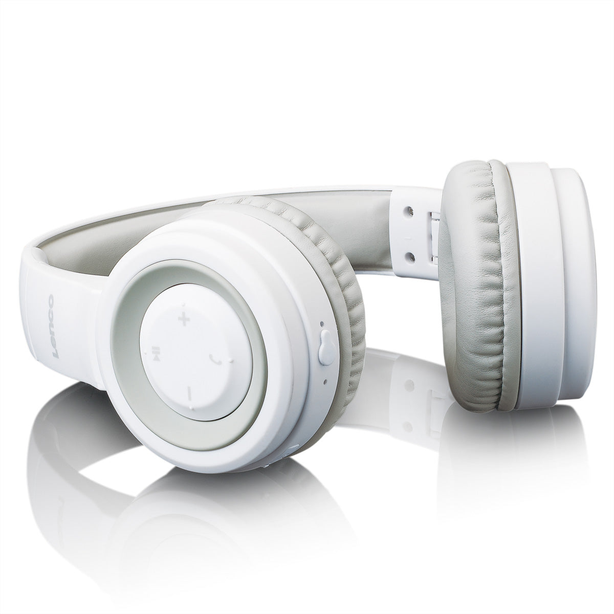 Lenco HPB-330 On-Ear Kopfhörer – Stereo, Kabel + BT, 3,5 mm Klinke, Weiss, BT 5.0
