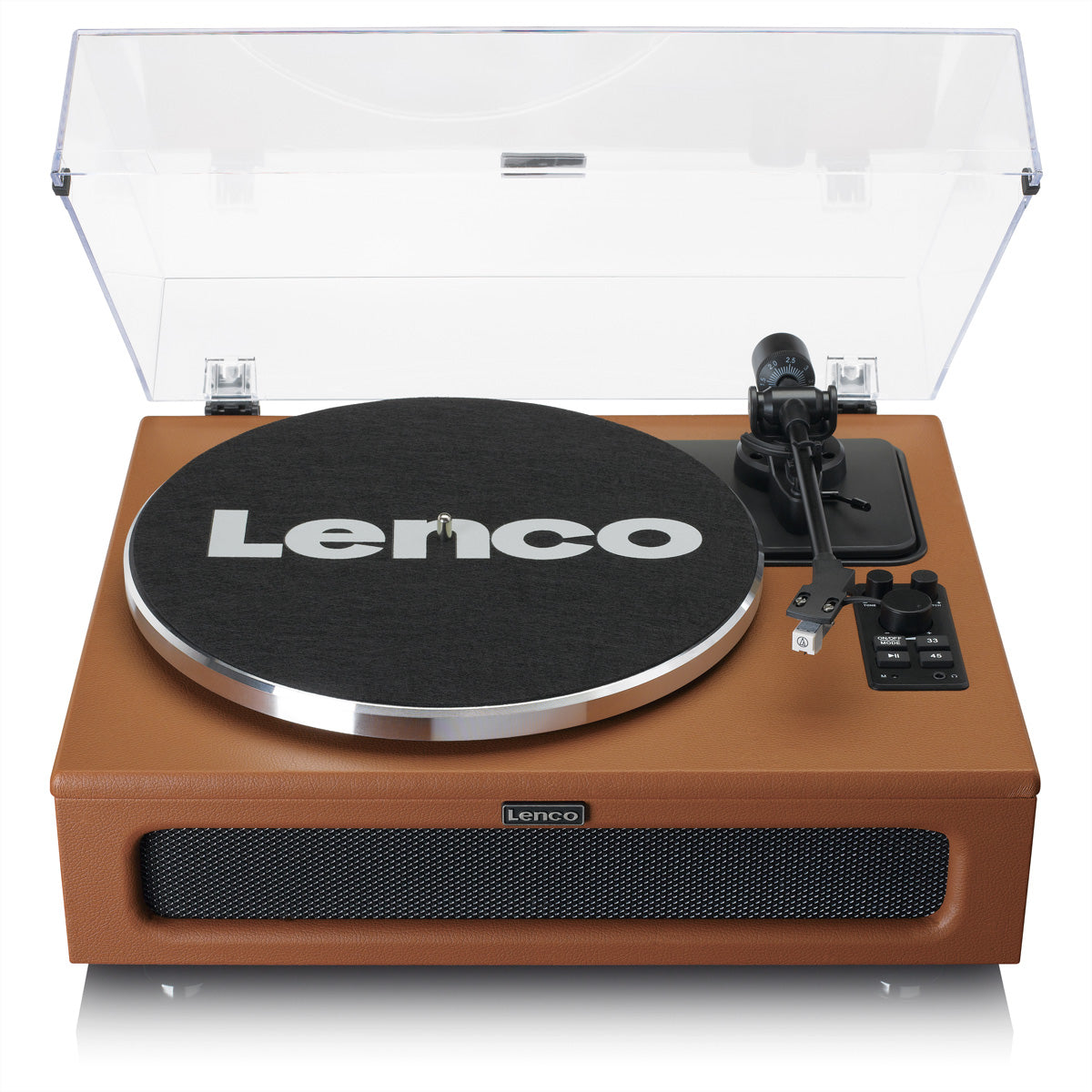 Lenco LS-430 – Plattenspieler (Riemenantrieb, manuell), Bluetooth, Phono-Vorverstärker, 33⅓/45 U/min – Braun