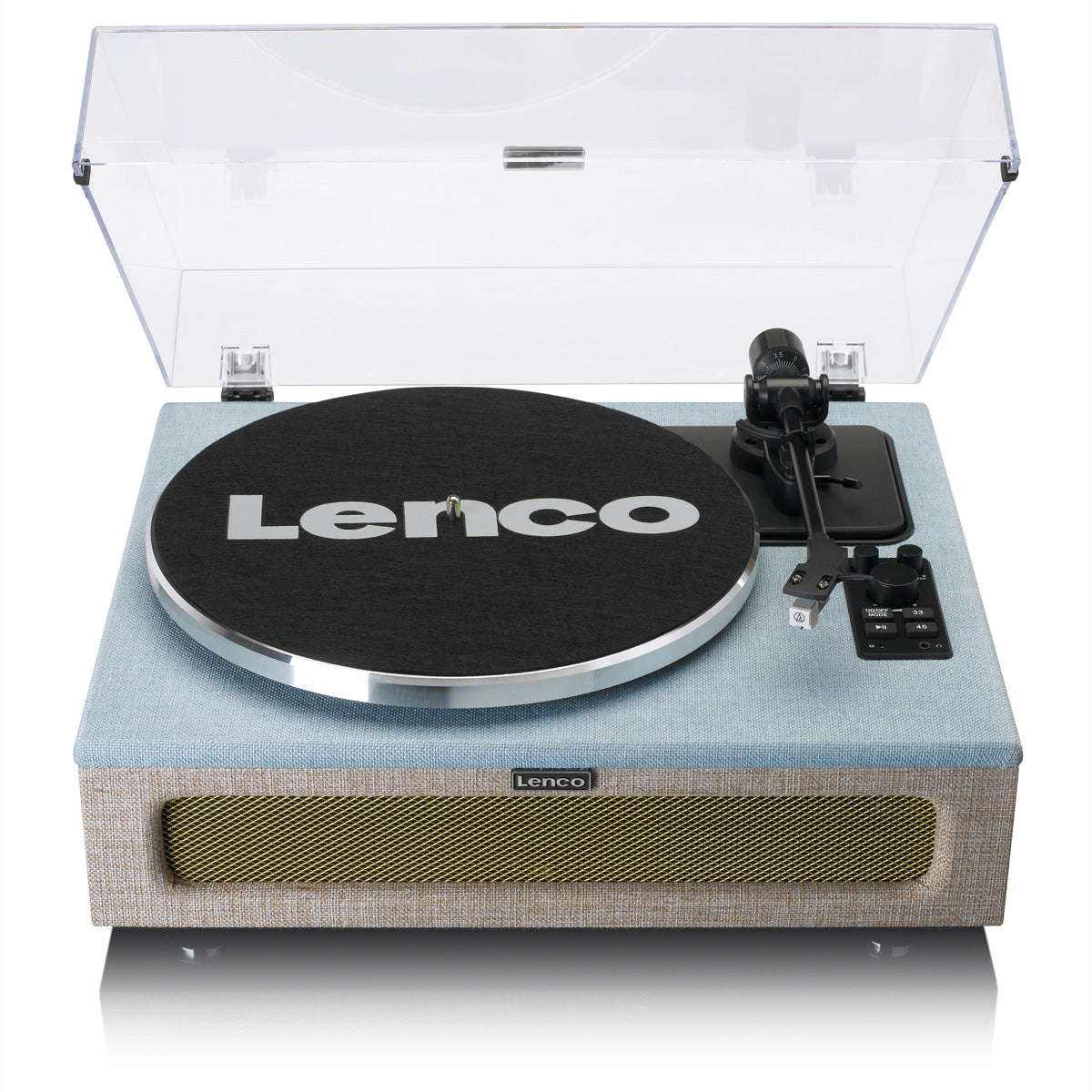 Lenco LS-440 – Plattenspieler (Riemenantrieb, Automatisch), Bluetooth, Phono-Vorverstärker, 33⅓/45 U/min – Blau/Beige