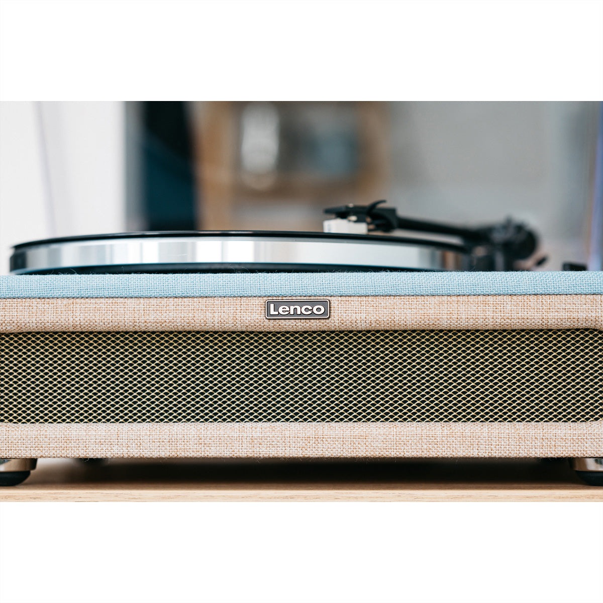 Lenco LS-440 – Plattenspieler (Riemenantrieb, Automatisch), Bluetooth, Phono-Vorverstärker, 33⅓/45 U/min – Blau/Beige