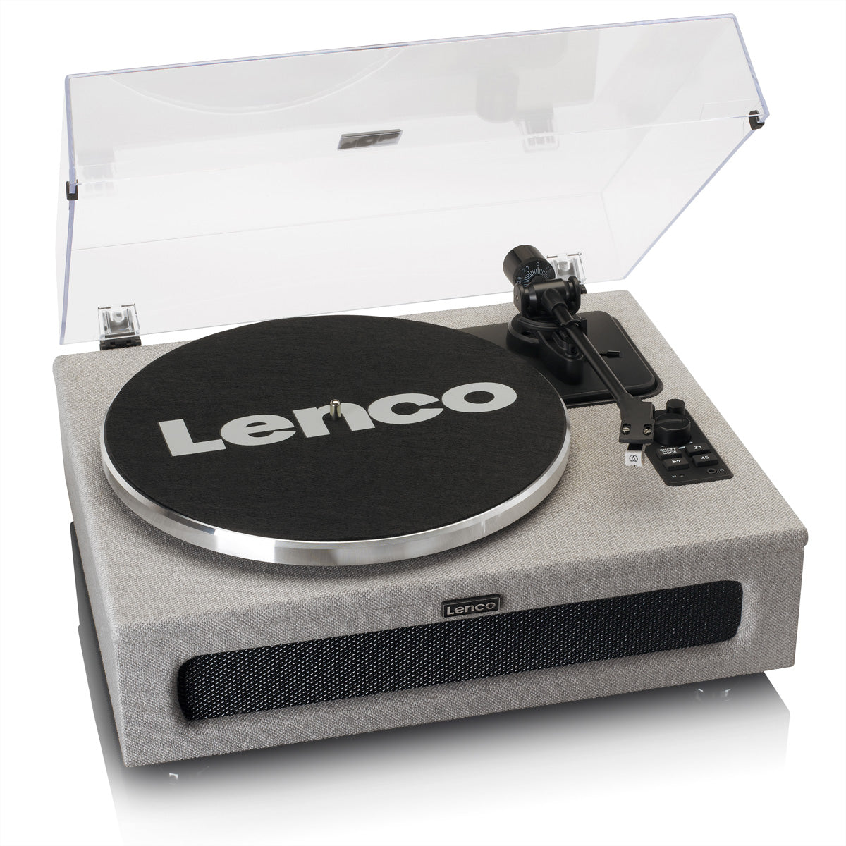 Lenco LS-440 – Plattenspieler (Riemenantrieb, automatisch), Bluetooth, Vorverstärker, 33/45 U/min – Grau