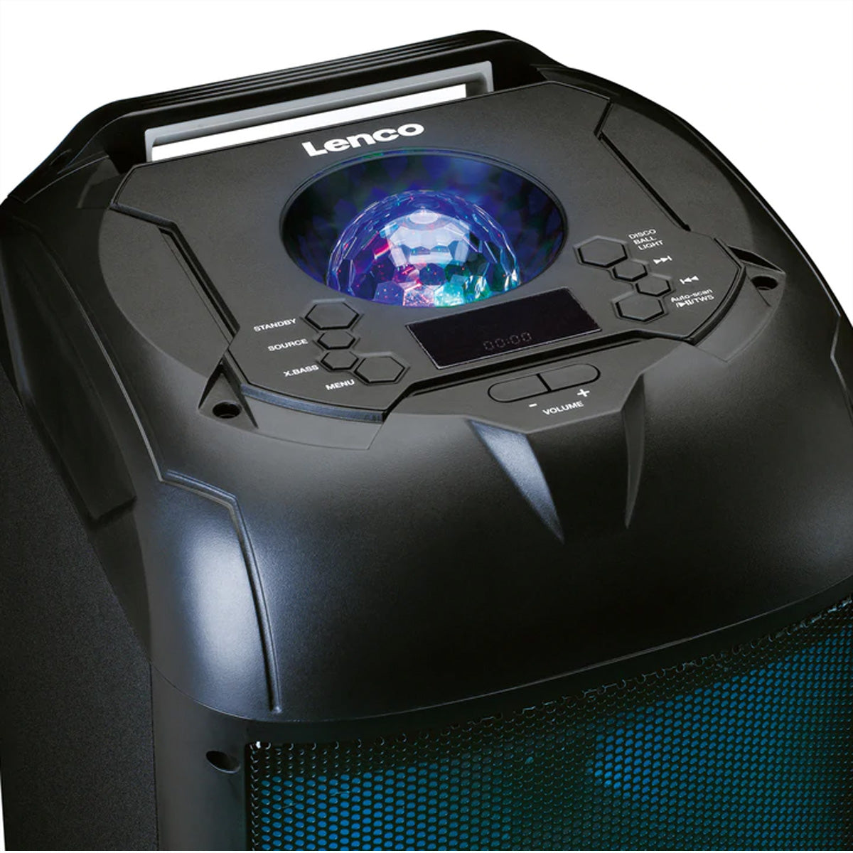 Lenco PA-260BK – Party-Lautsprecher – 150 W, Diskokugel, 12 h – Schwarz