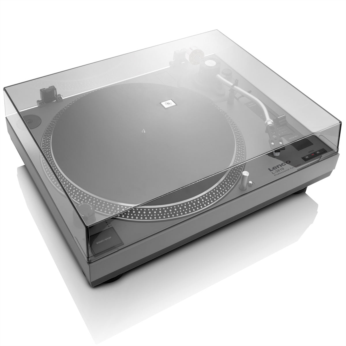 Lenco L-3810 – Plattenspieler (Direktantrieb, manuell), Phono-Vorverstärker, 33⅓/45 – Grau