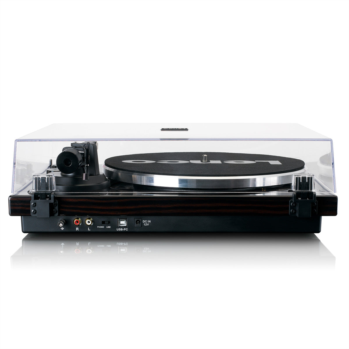 Lenco LBT-288WA – Plattenspieler (Riemenantrieb, manuell), Bluetooth, Phono-Vorverstärker, 33⅓/45 U/min – Schwarz/Braun