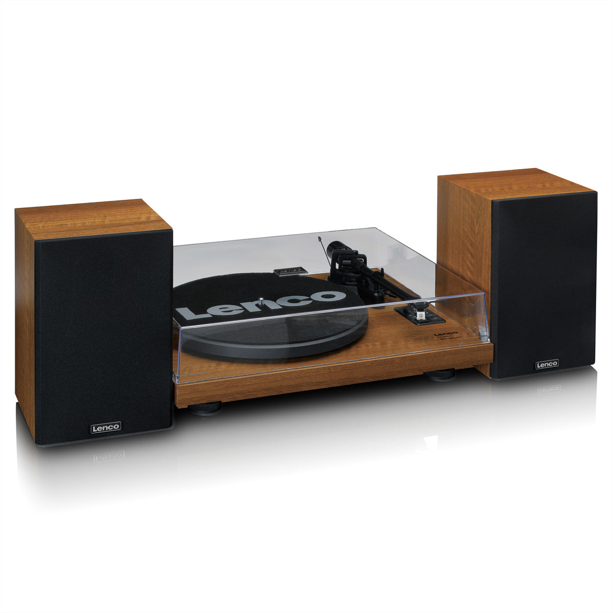 Lenco LS-480WD – Plattenspieler (Riemenantrieb), Bluetooth, 33⅓/45 U/min – Holz