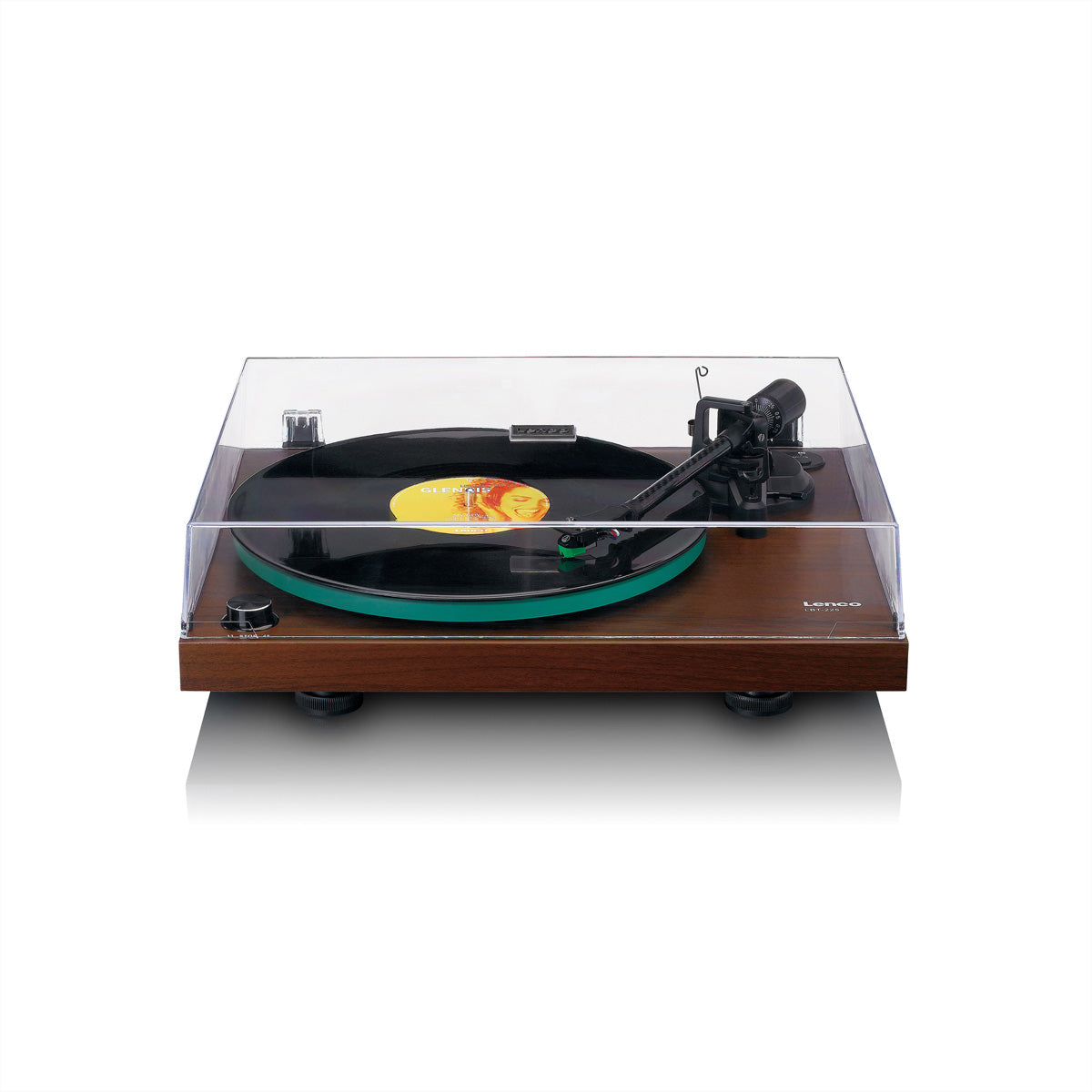 Lenco LBT-225 – Plattenspieler (Riemenantrieb, manuell), Bluetooth, 33⅓/45 U/min – Braun