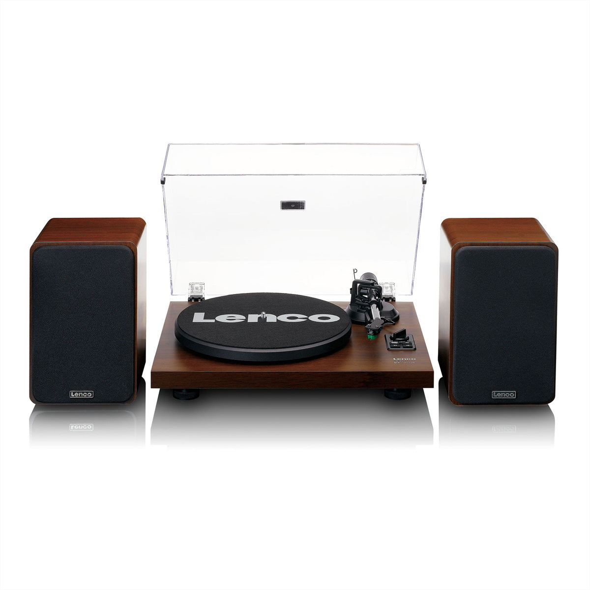 Lenco LS-600WA – Plattenspieler (Riemenantrieb, manuell), Bluetooth, Phono-Vorverstärker, 33⅓/45 U/min – Holz/Schwarz