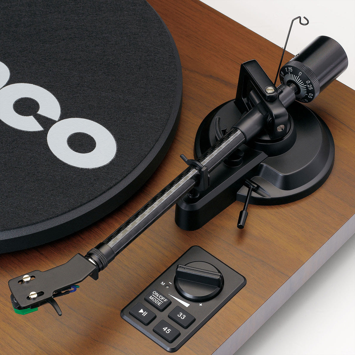 Lenco LS-600WA – Plattenspieler (Riemenantrieb, manuell), Bluetooth, Phono-Vorverstärker, 33⅓/45 U/min – Holz/Schwarz