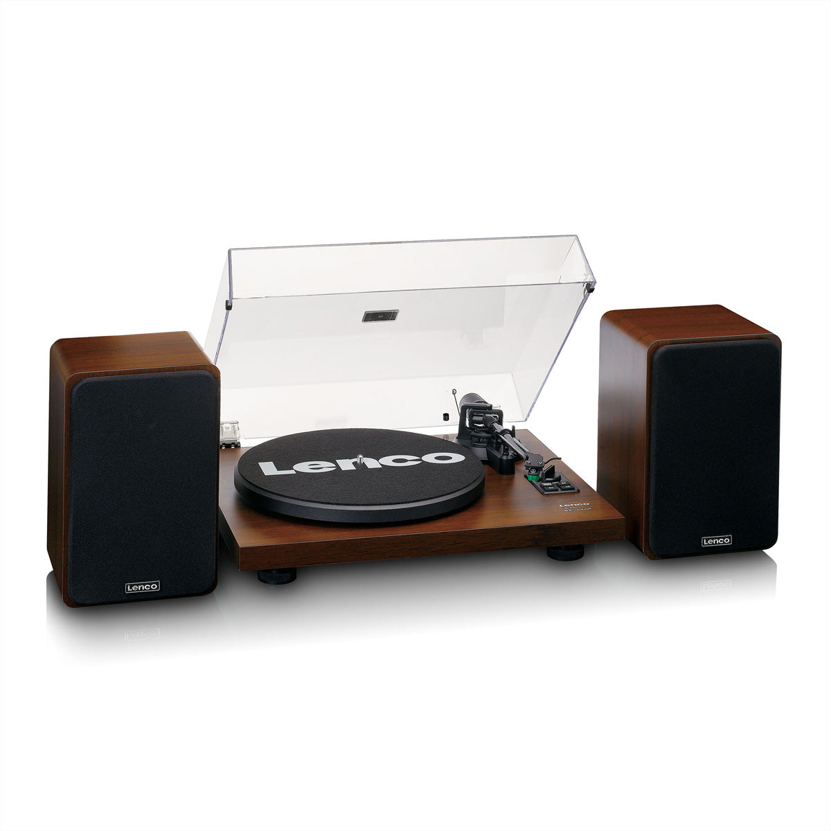 Lenco LS-600WA – Plattenspieler (Riemenantrieb, manuell), Bluetooth, Phono-Vorverstärker, 33⅓/45 U/min – Holz/Schwarz