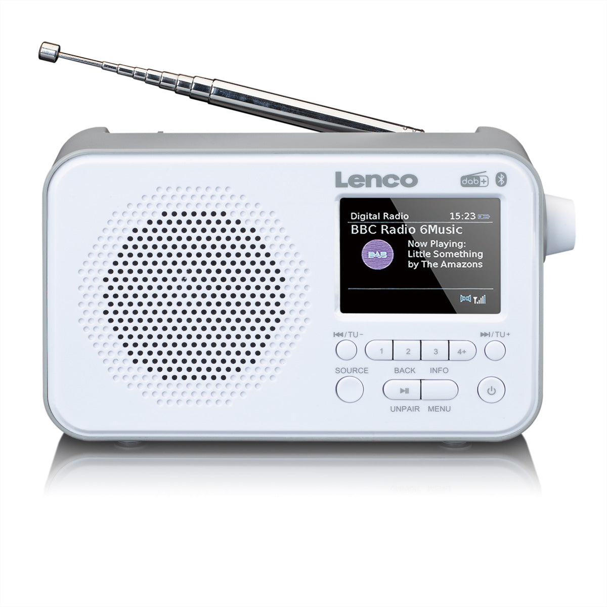 Lenco PDR-036WH – DAB+/UKW-Tischradio, Bluetooth – Weiss