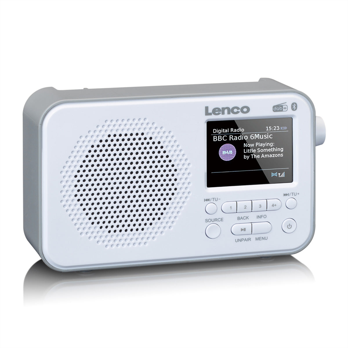 Lenco PDR-036WH – DAB+/UKW-Tischradio, Bluetooth – Weiss