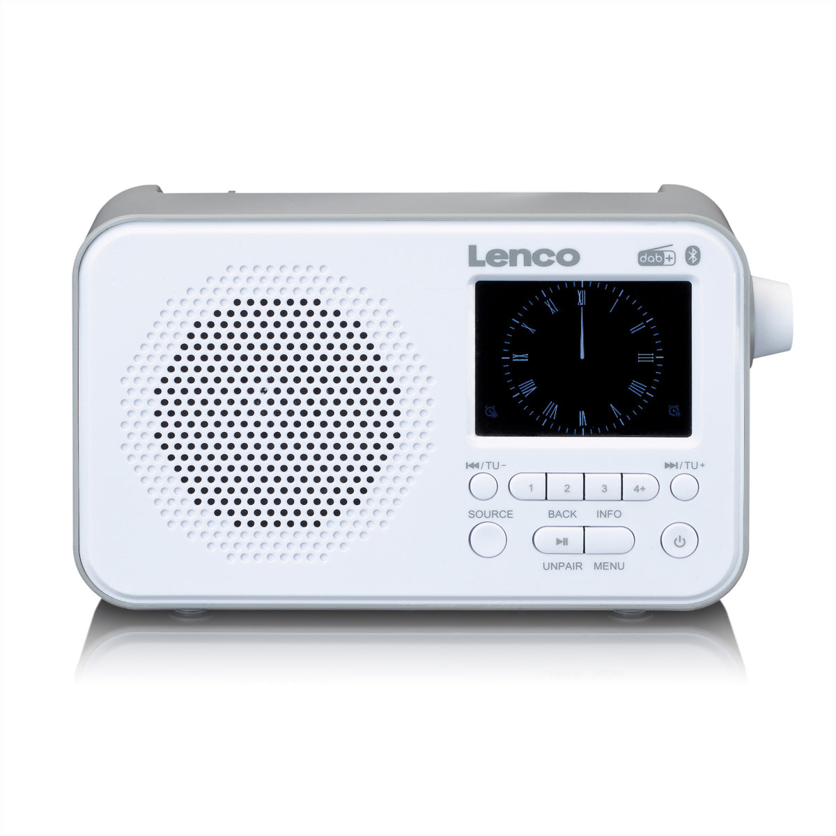 Lenco PDR-036WH – DAB+/UKW-Tischradio, Bluetooth – Weiss