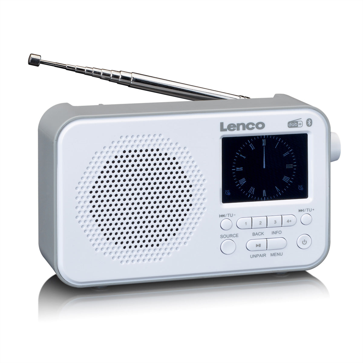 Lenco PDR-036WH – DAB+/UKW-Tischradio, Bluetooth – Weiss