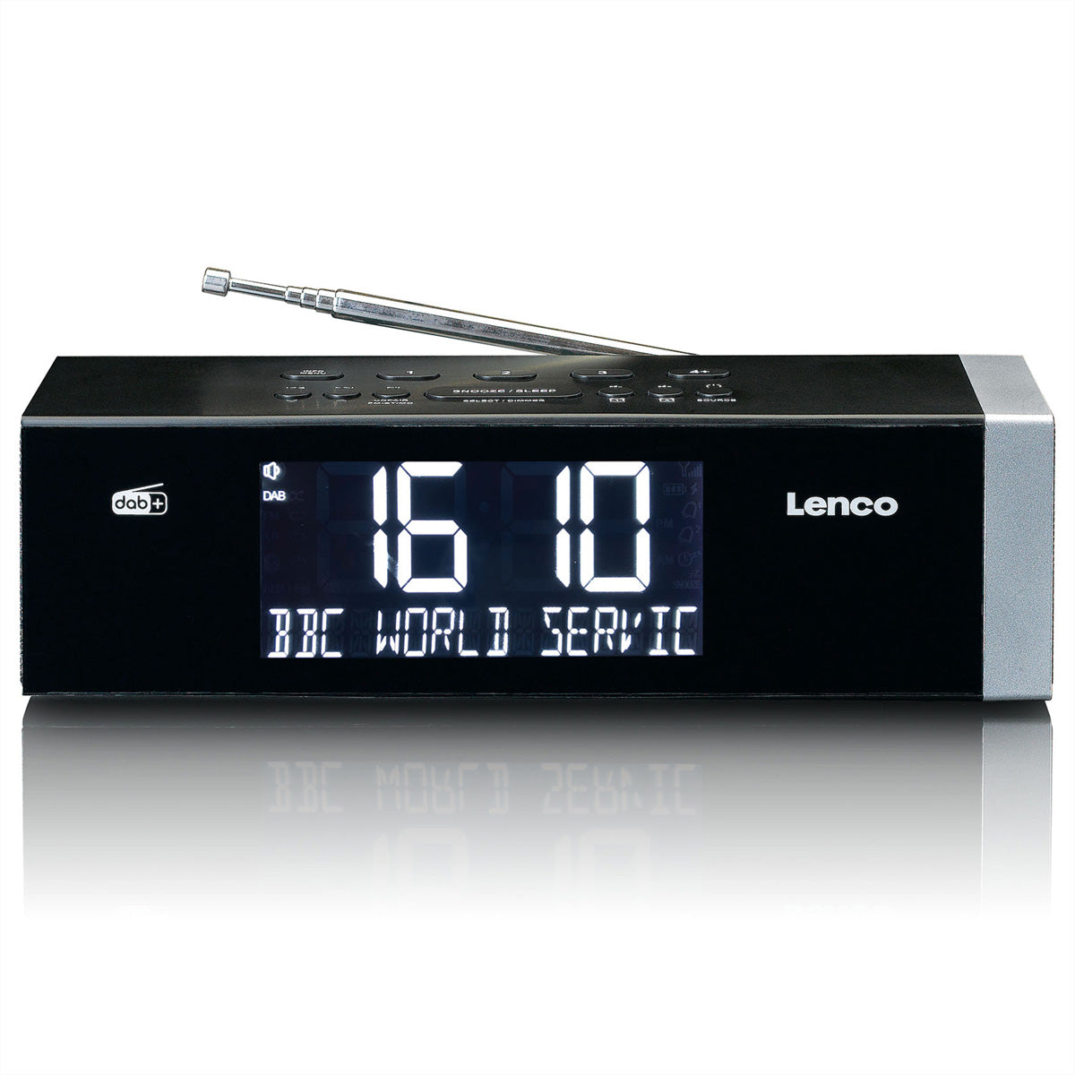Lenco CR-640BK – DAB+ Radiowecker, Bluetooth 5.0, 4,1" Display, 12 h Akku – Schwarz