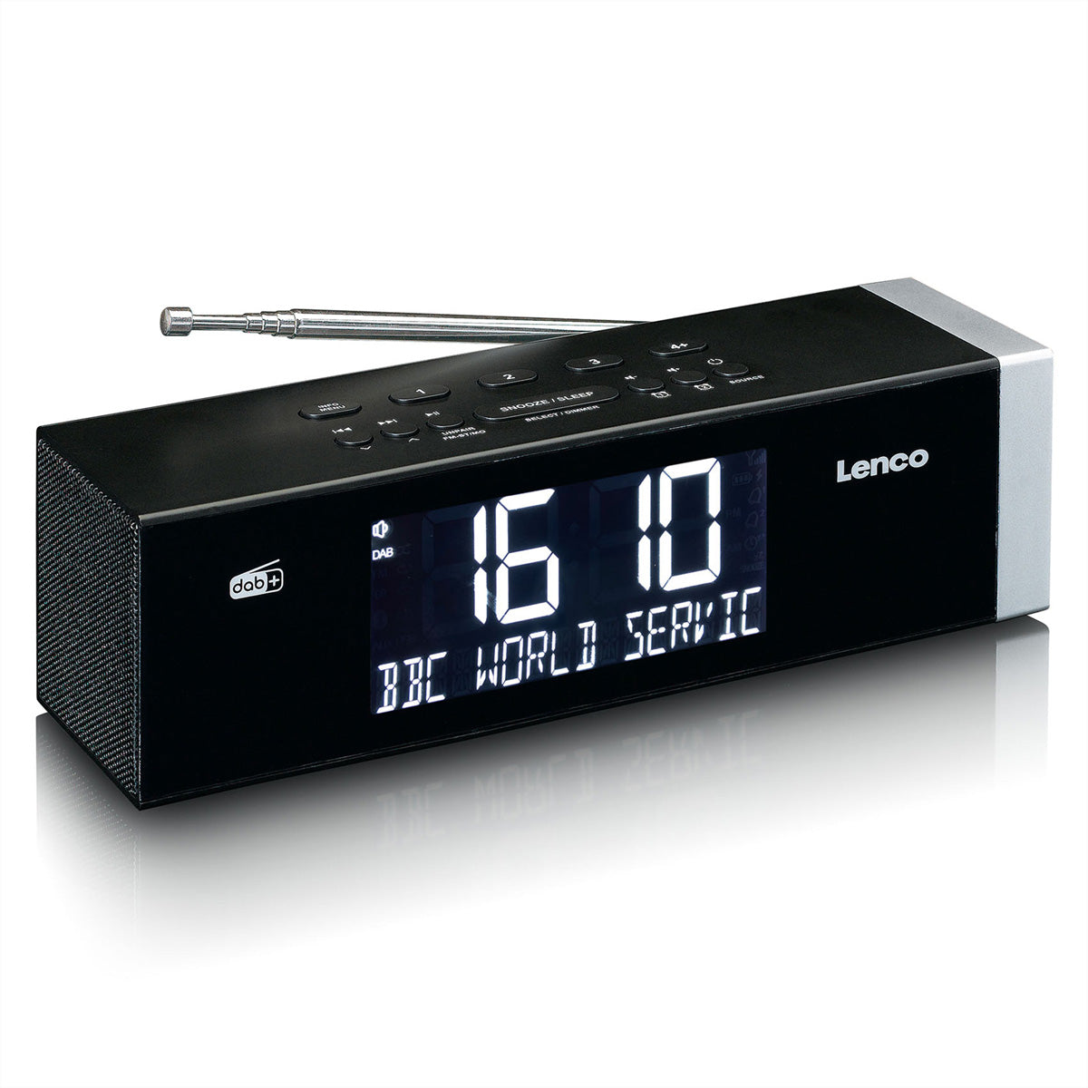 Lenco CR-640BK – DAB+ Radiowecker, Bluetooth 5.0, 4,1" Display, 12 h Akku – Schwarz