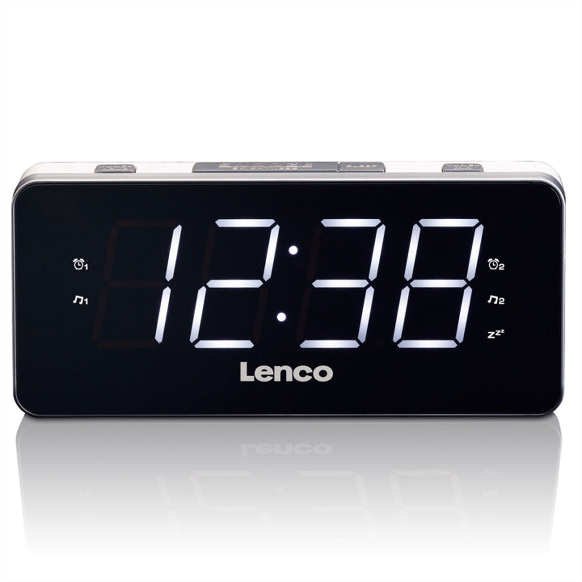 Lenco CR-18 – UKW Radiowecker, 2 Weckzeiten – Weiss