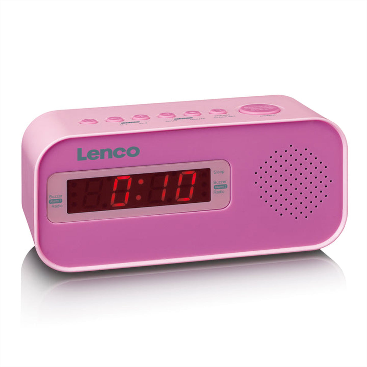 Lenco CR-205 – Radiowecker UKW, 2 Weckzeiten – Pink