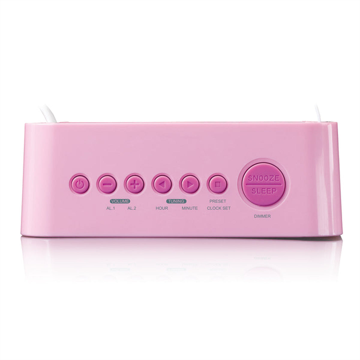 Lenco CR-205 – Radiowecker UKW, 2 Weckzeiten – Pink