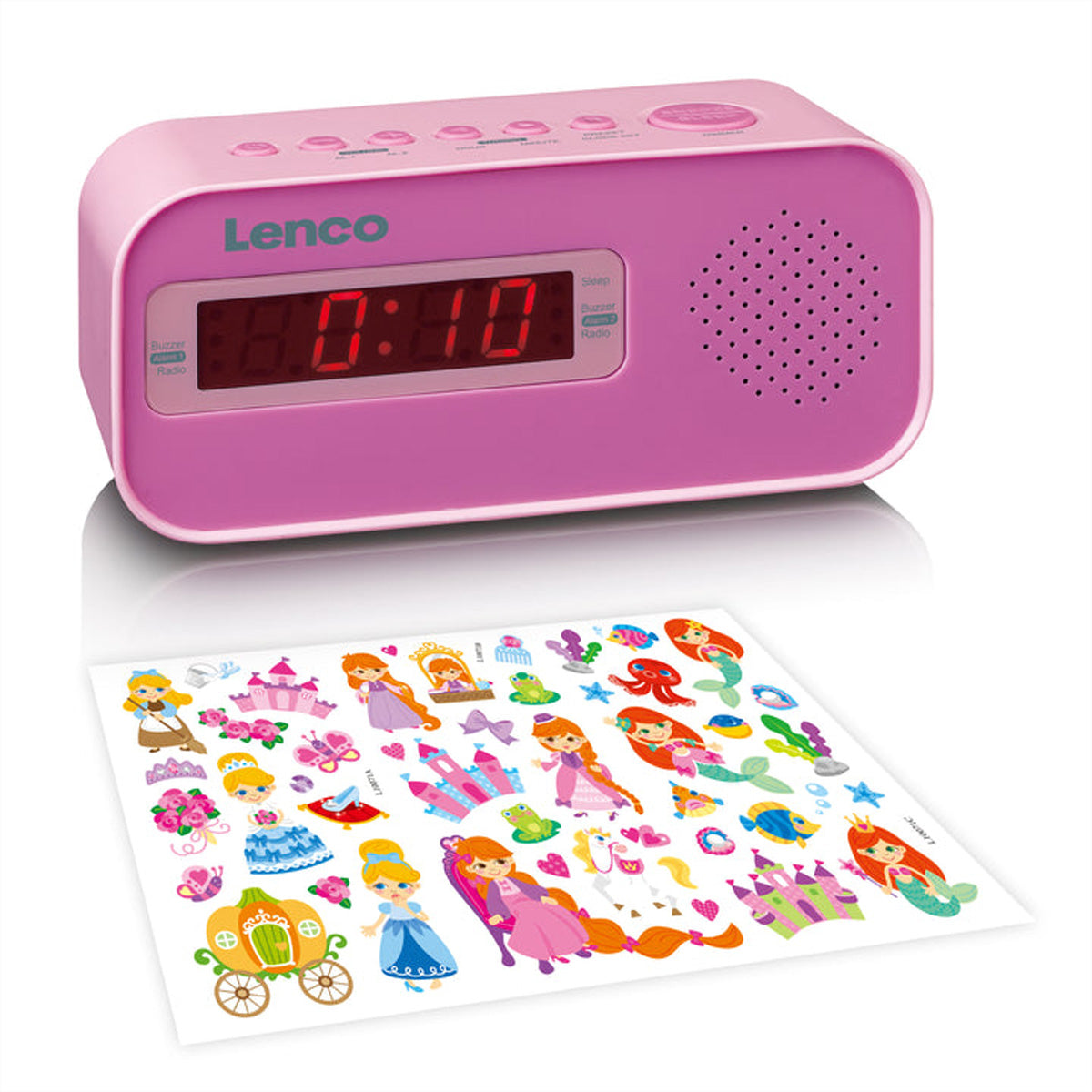 Lenco CR-205 – Radiowecker UKW, 2 Weckzeiten – Pink