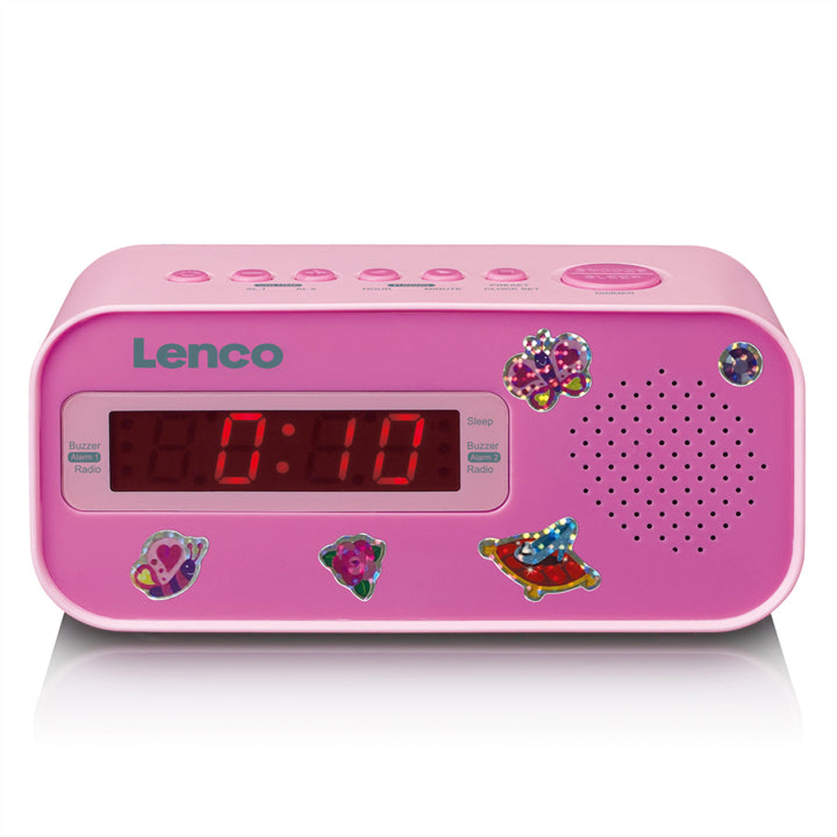 Lenco CR-205 – Radiowecker UKW, 2 Weckzeiten – Pink