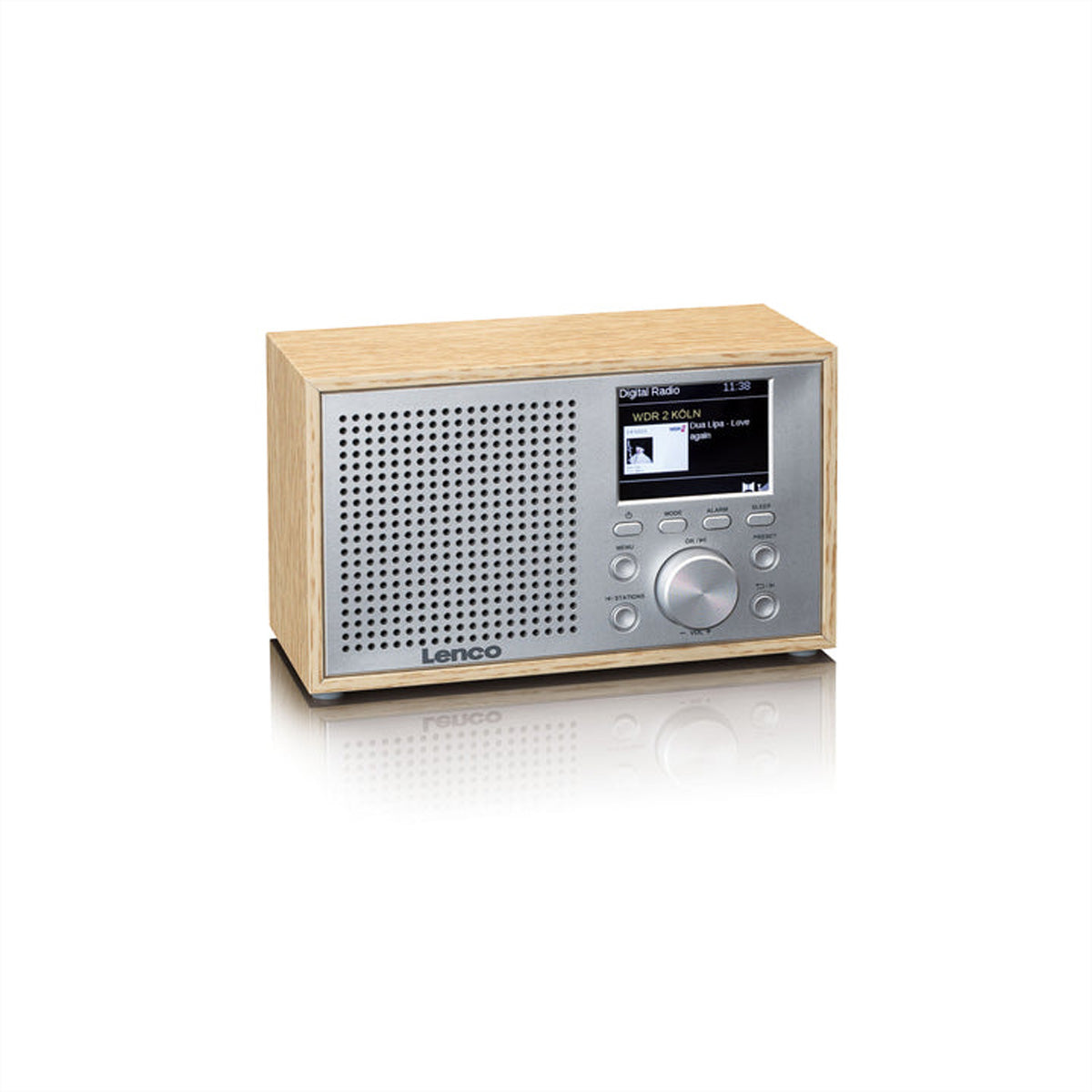 Lenco DAR-017WD – DAB+/UKW-Tischradio, Bluetooth – Holzfarben