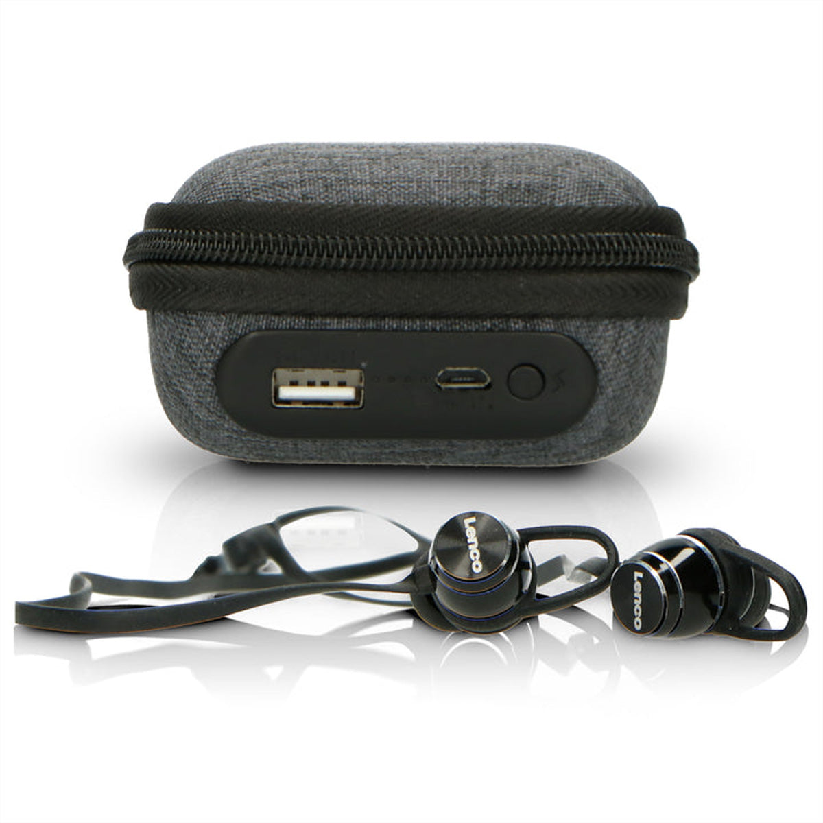 Lenco EPB-160BK In-Ear Kopfhörer – Stereo, BT 5.0, mit Ladecase, Schwarz